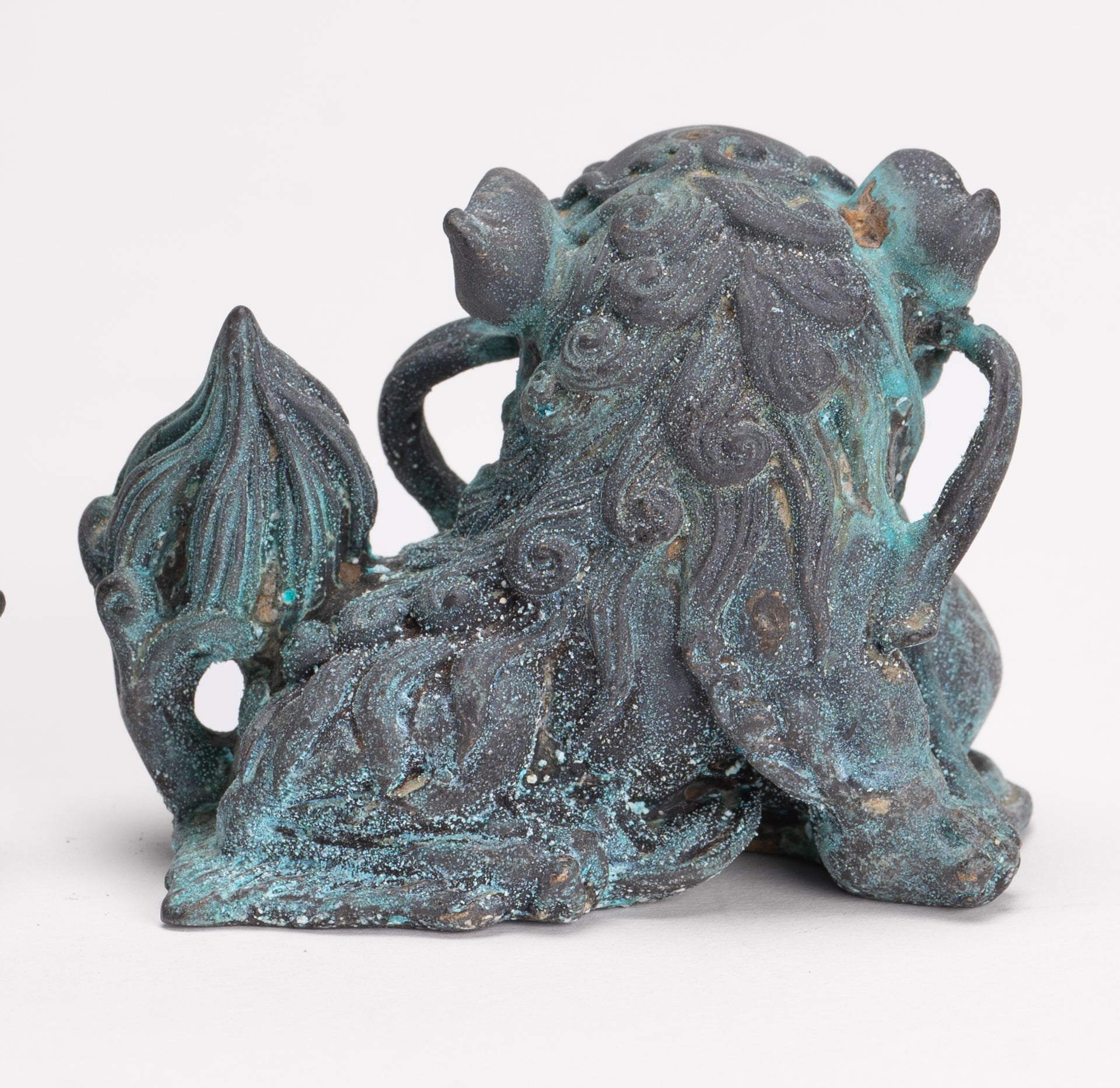 Antique Chinese Style Bronze Dragon Statue - 6cm/2" Tall (Pair)