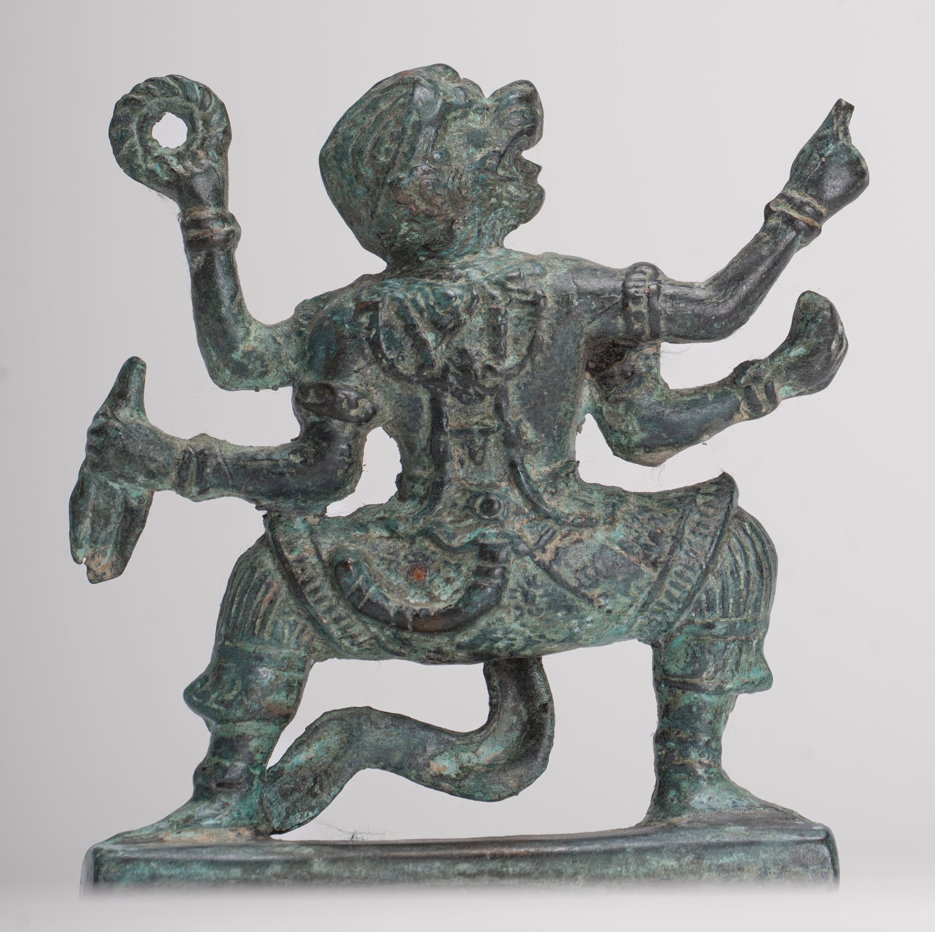 Antique Thai Style Hindu God Hanuman Statue - 12cm/5" Tall