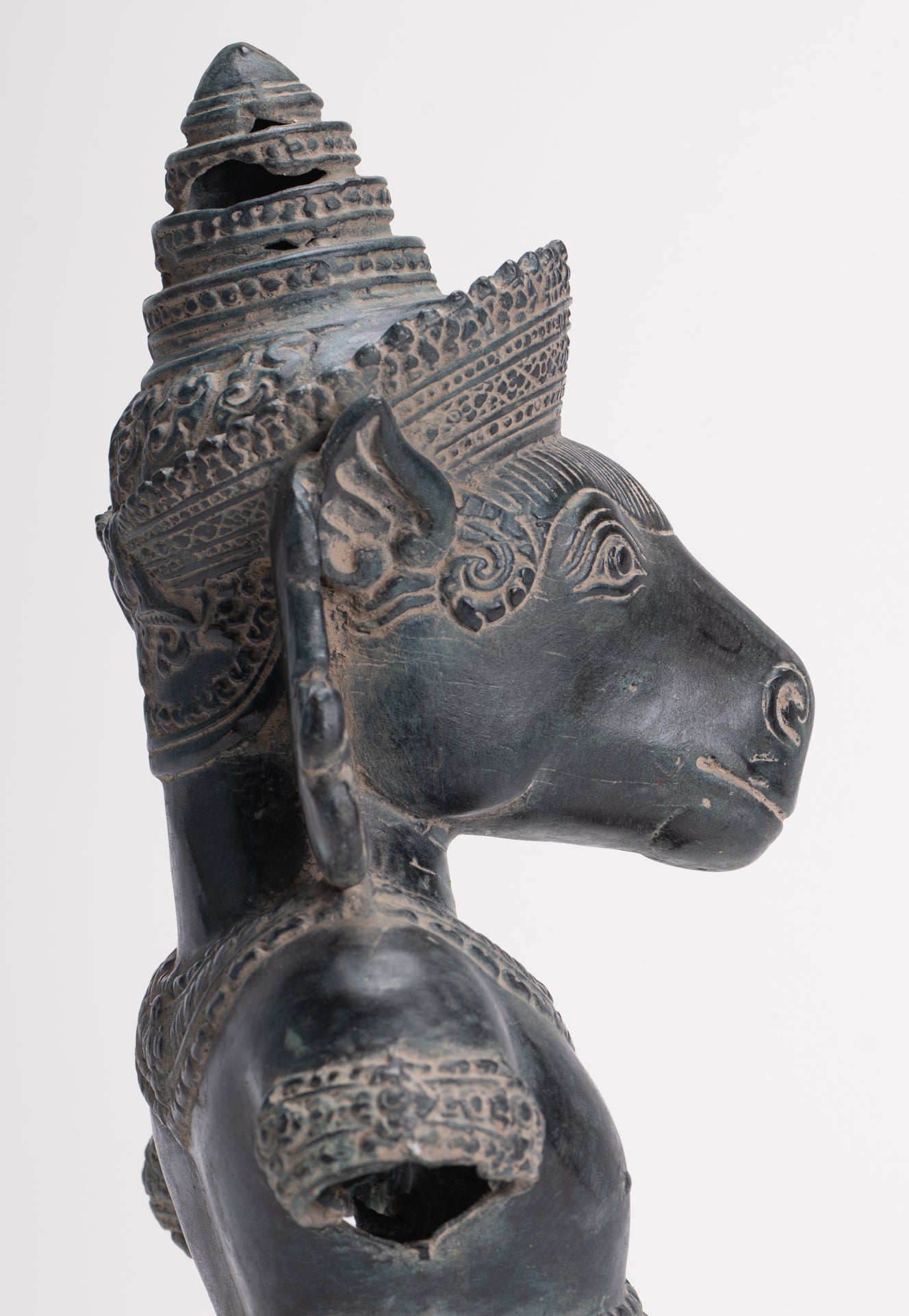 Kalkin Statue - Antique Khmer Style Bronze Hayagriva Kalkin Horse of Vishnu - 25cm/10"