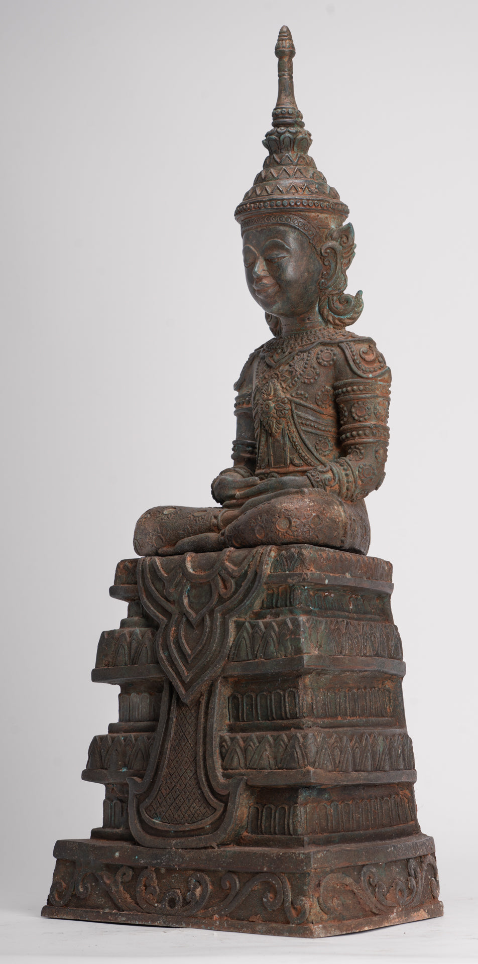 Buddha Statue - Seated Antique Laos Style Meditation Buddha Statue - 61cm/24"