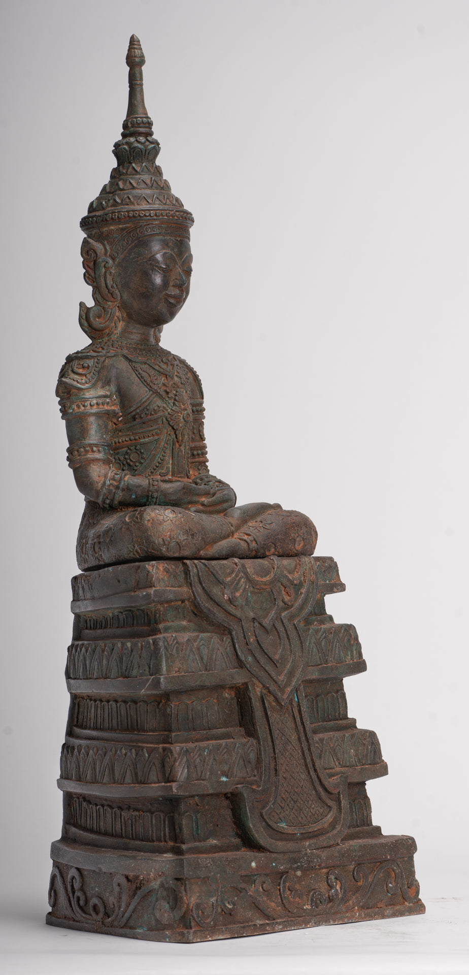 Buddha Statue - Seated Antique Laos Style Meditation Buddha Statue - 61cm/24"