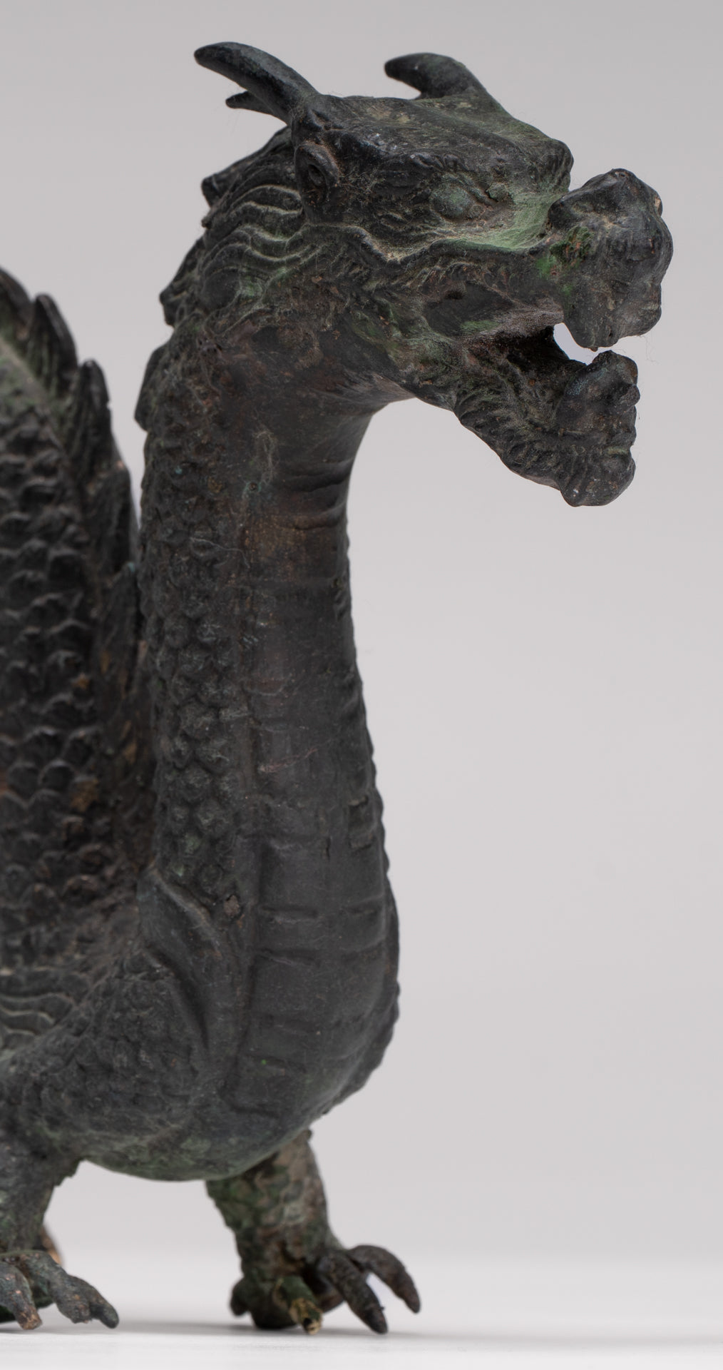 Antique Chinese Style Bronze Dragon Statue - 16cm/6"