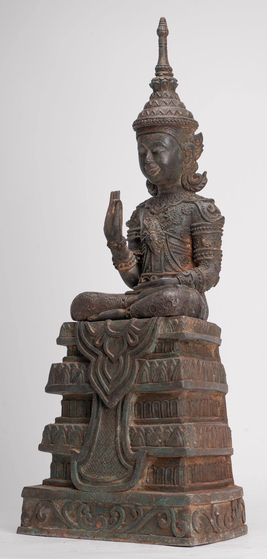 Buddha Statue - Seated Antique Laos Style Teaching Buddha Statue - 61cm/24"