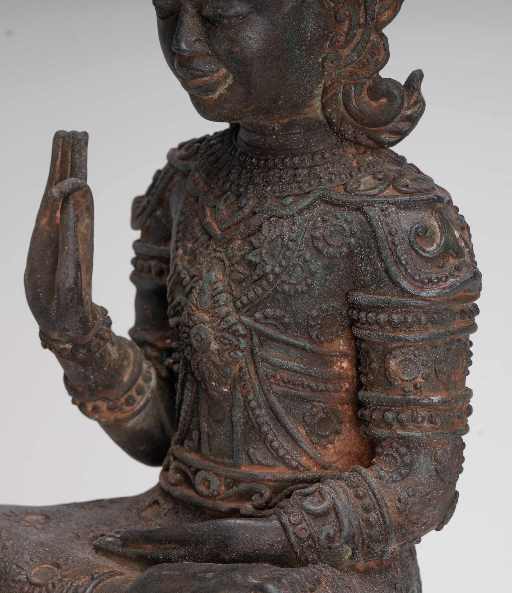 Buddha Statue - Seated Antique Laos Style Teaching Buddha Statue - 61cm/24"