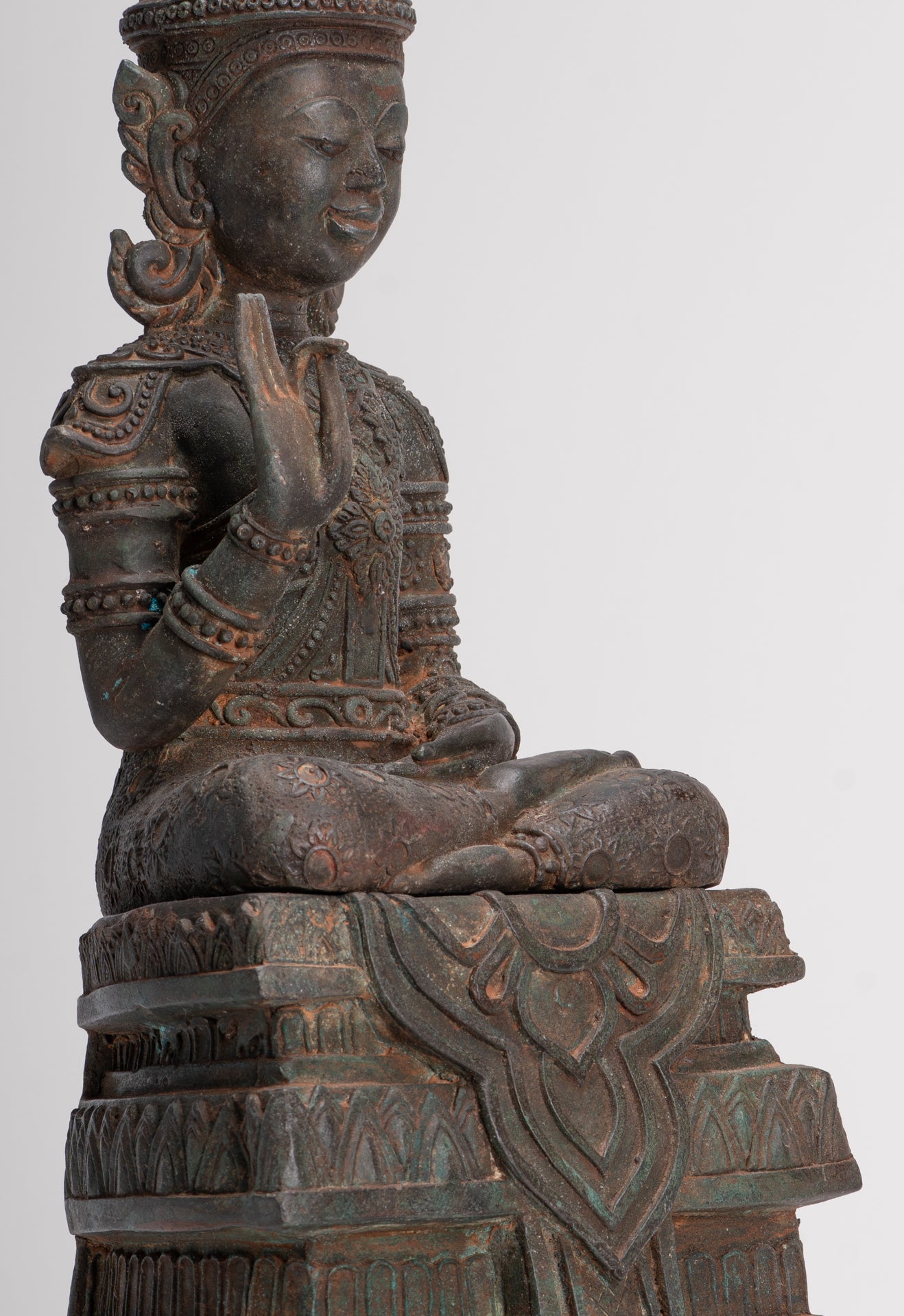 Buddha Statue - Seated Antique Laos Style Teaching Buddha Statue - 61cm/24"