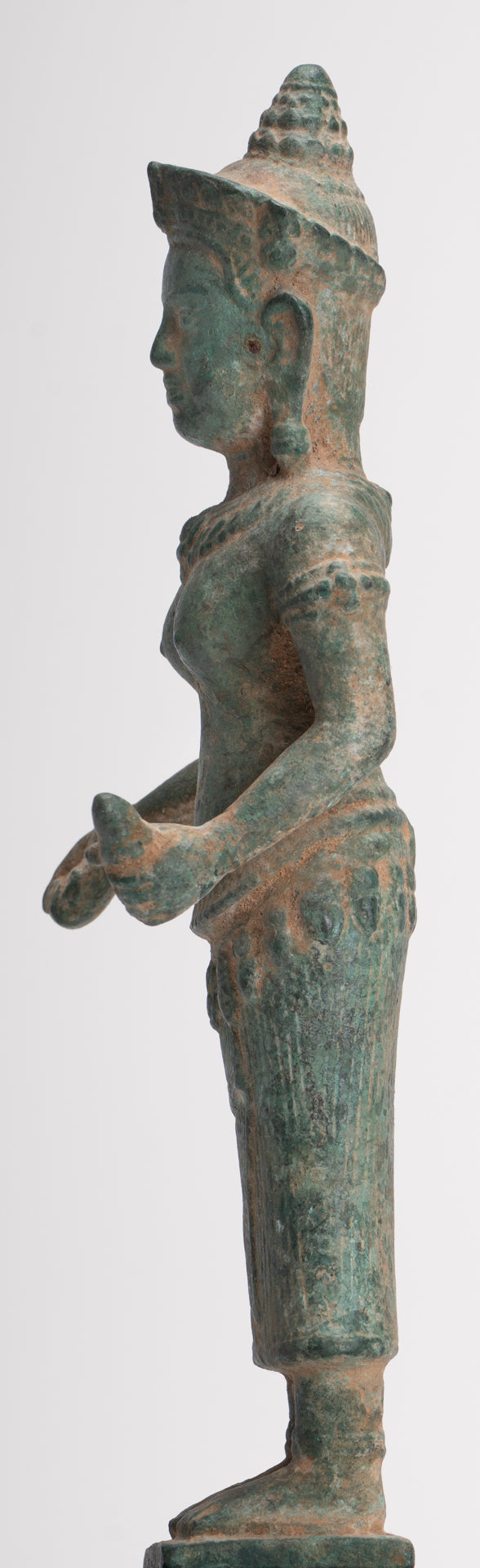 Lakshmi Statue - Antique Khmer Style Bayon Lakshmi Statue / Devi Consort of Vishnu - 27.5cm/11"