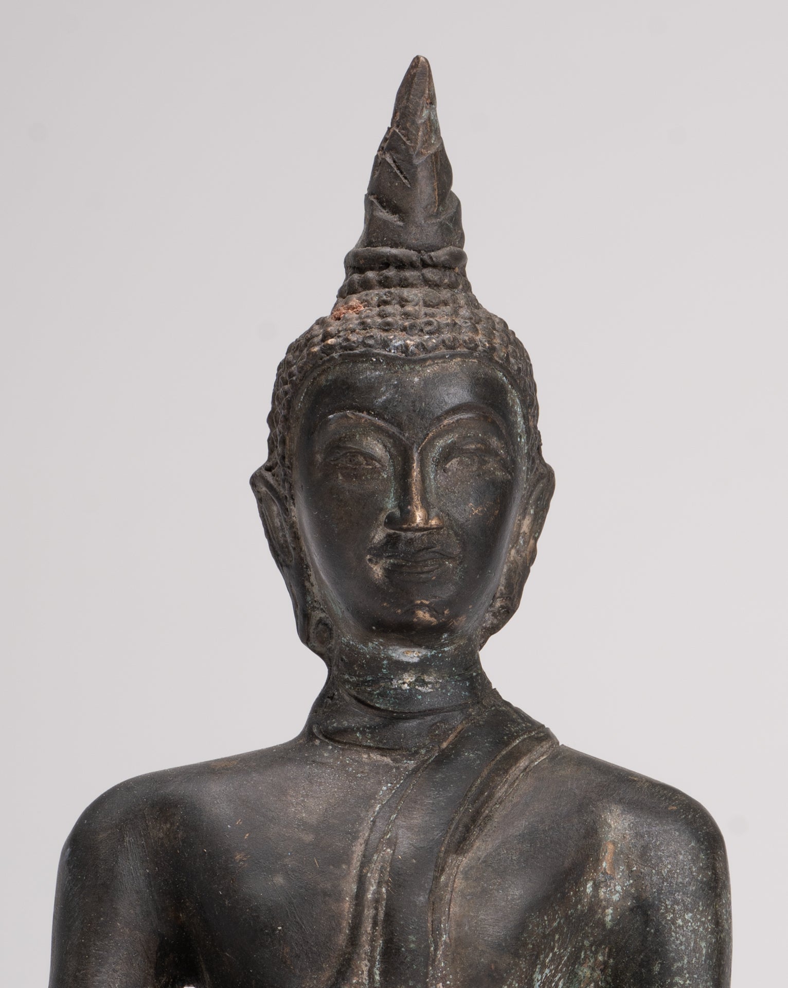 Buddha Statue - Antique Thai Style Luang Pho Phra Sai Buddha Statue - 24cm/10" 