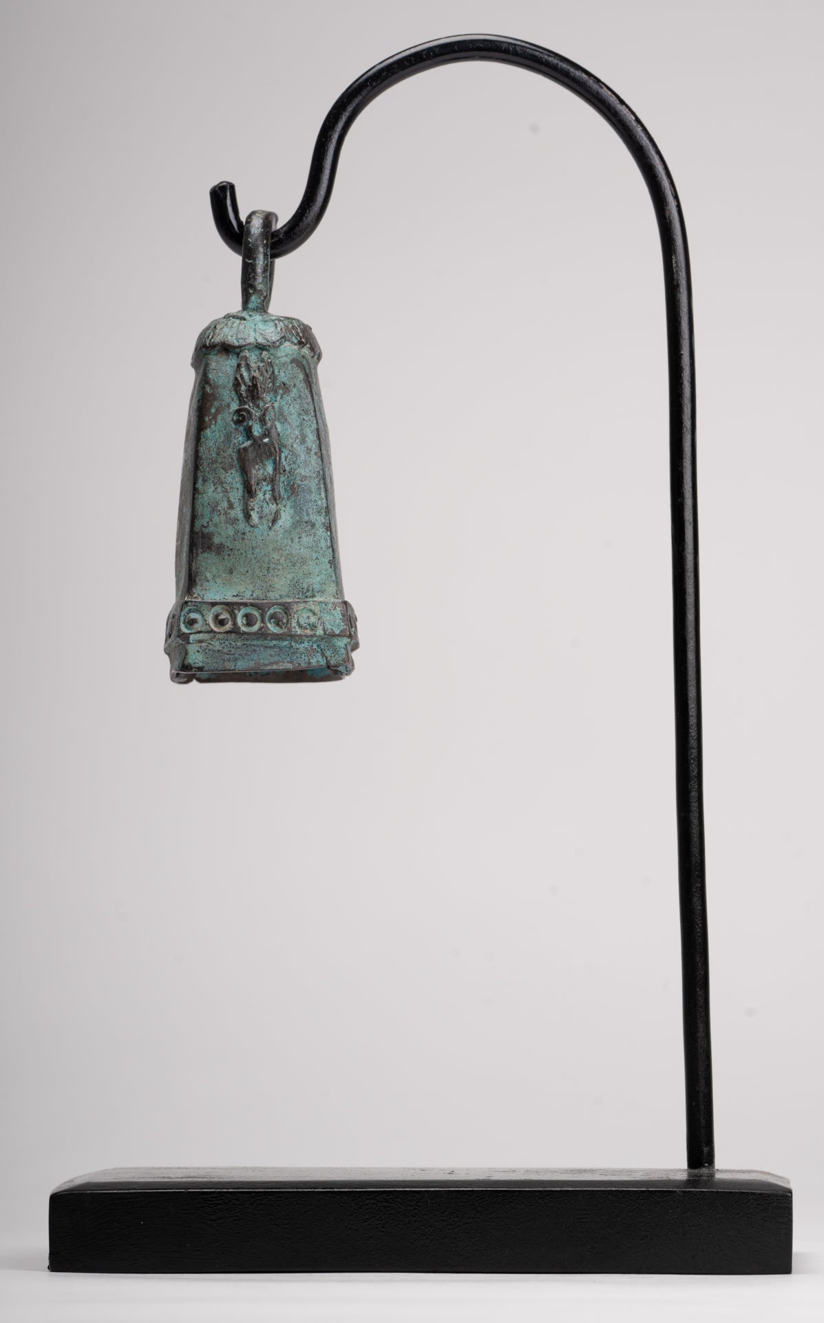 Antique Khmer Style Bronze Mounted Apsara Bell - 30cm/12"