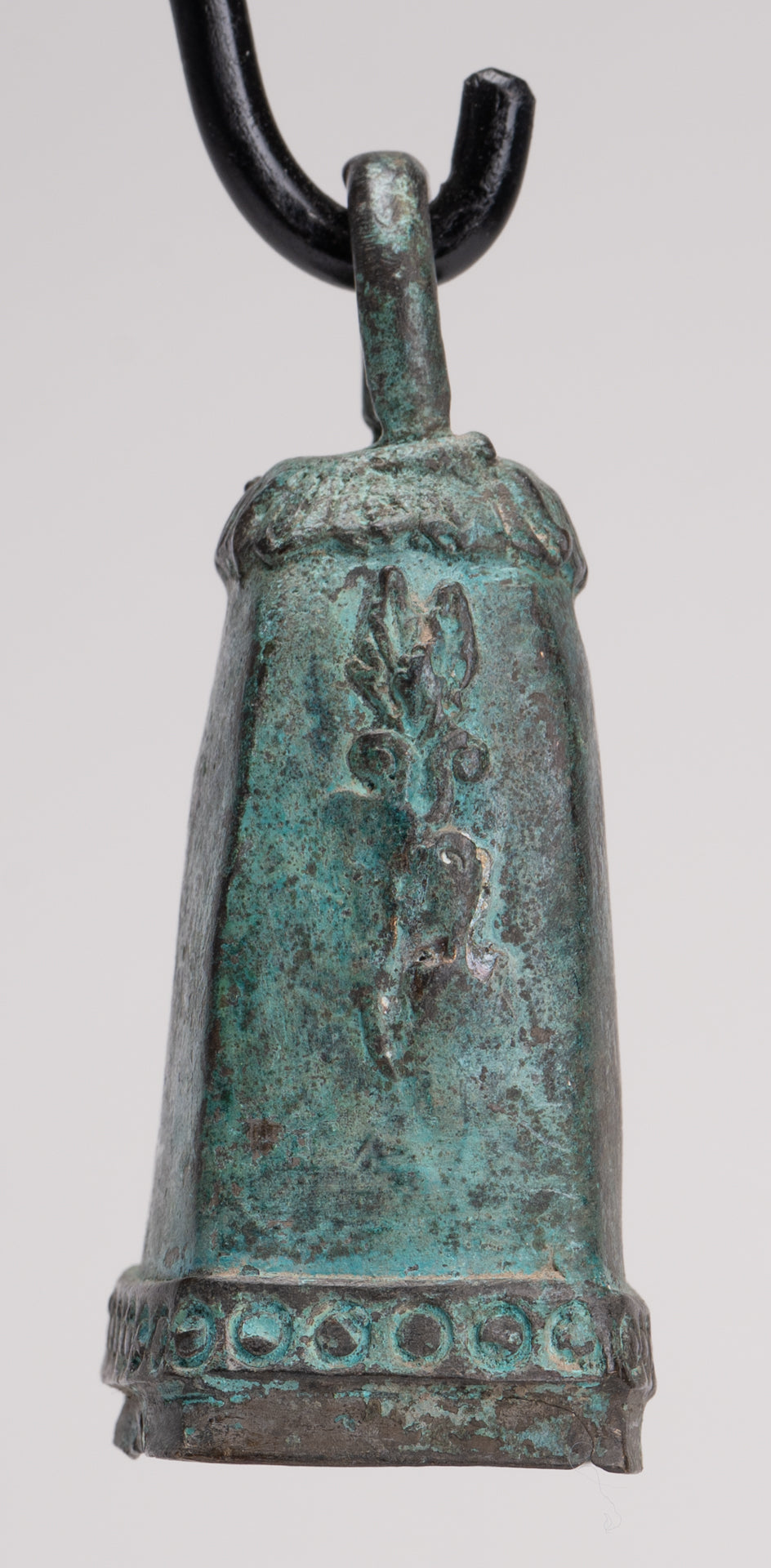 Antique Khmer Style Bronze Mounted Apsara Bell - 30cm/12"