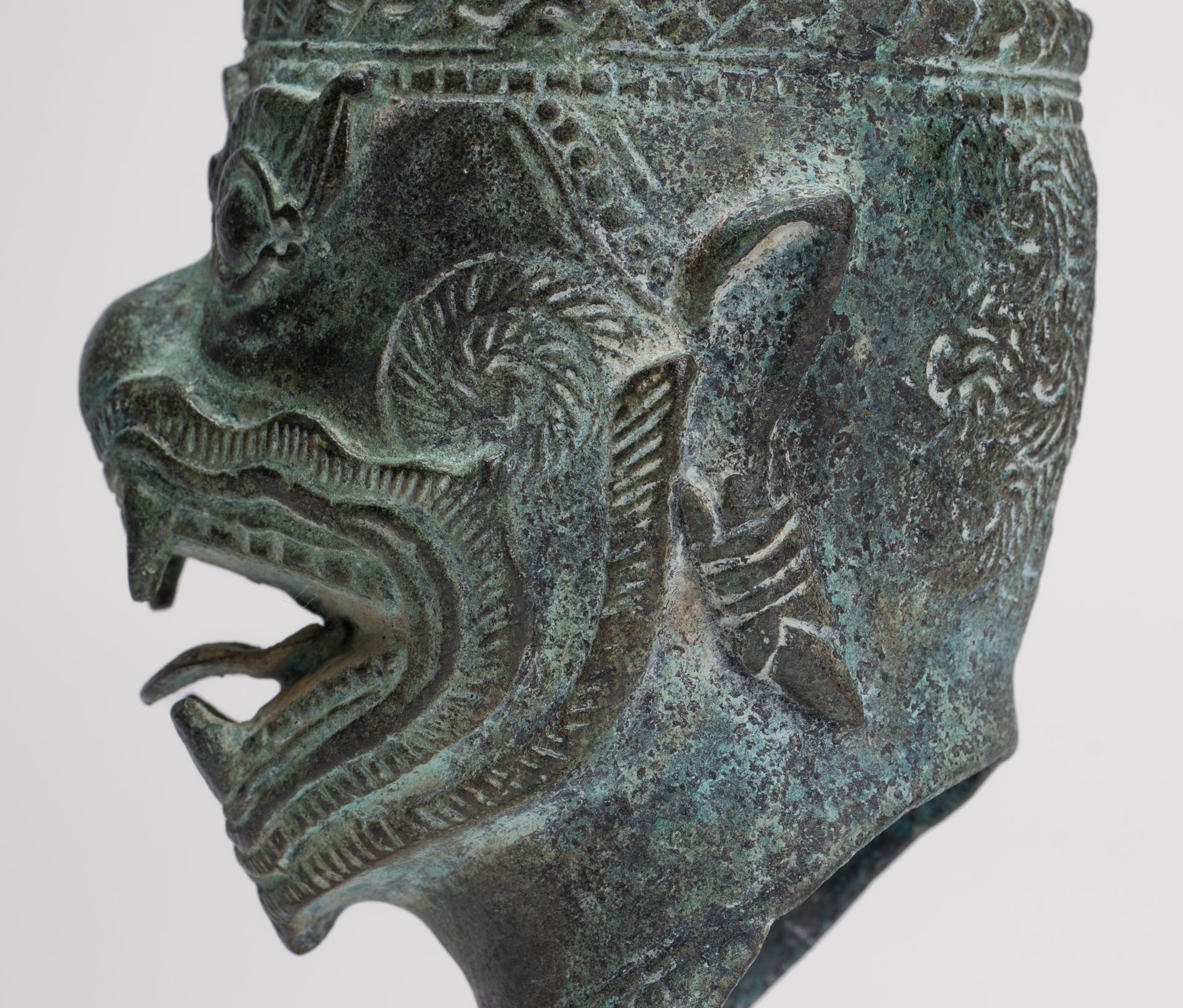 Antique Khmer Style Standing Bayon Hindu God Hanuman Statue - 17cm/7" Tall