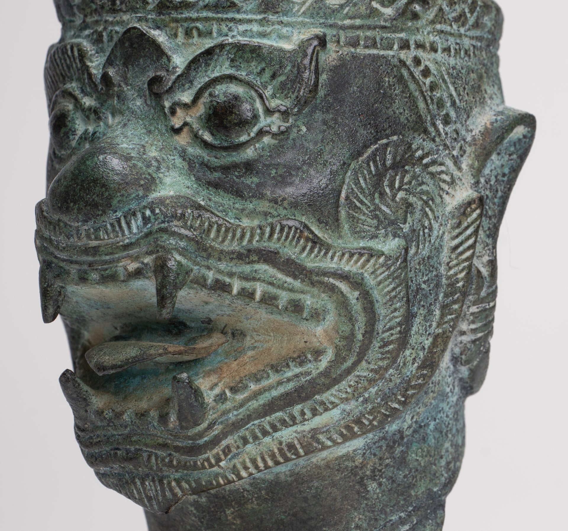 Antique Khmer Style Standing Bayon Hindu God Hanuman Statue - 17cm/7" Tall