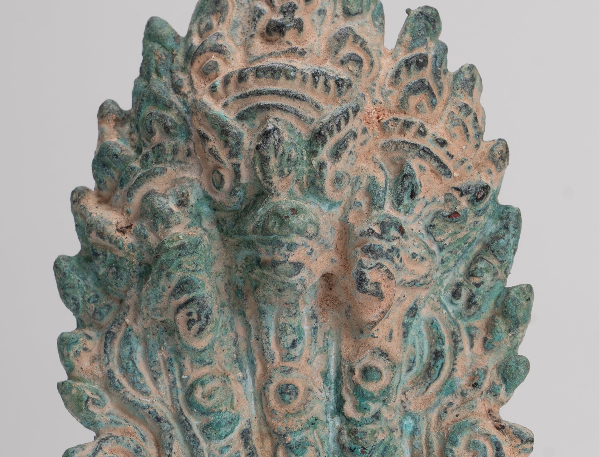 Naga Statue - Antique Khmer Style Bronze Protective Naga, Snake or Serpent Statue - 15.5cm/6"