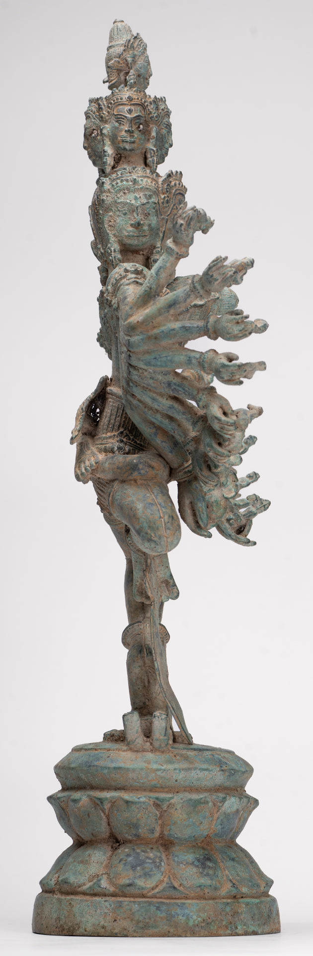 Antique Khmer Style Standing Bronze Tantric Hevajra & Nairatmya Statue - 48cm/19" Tall