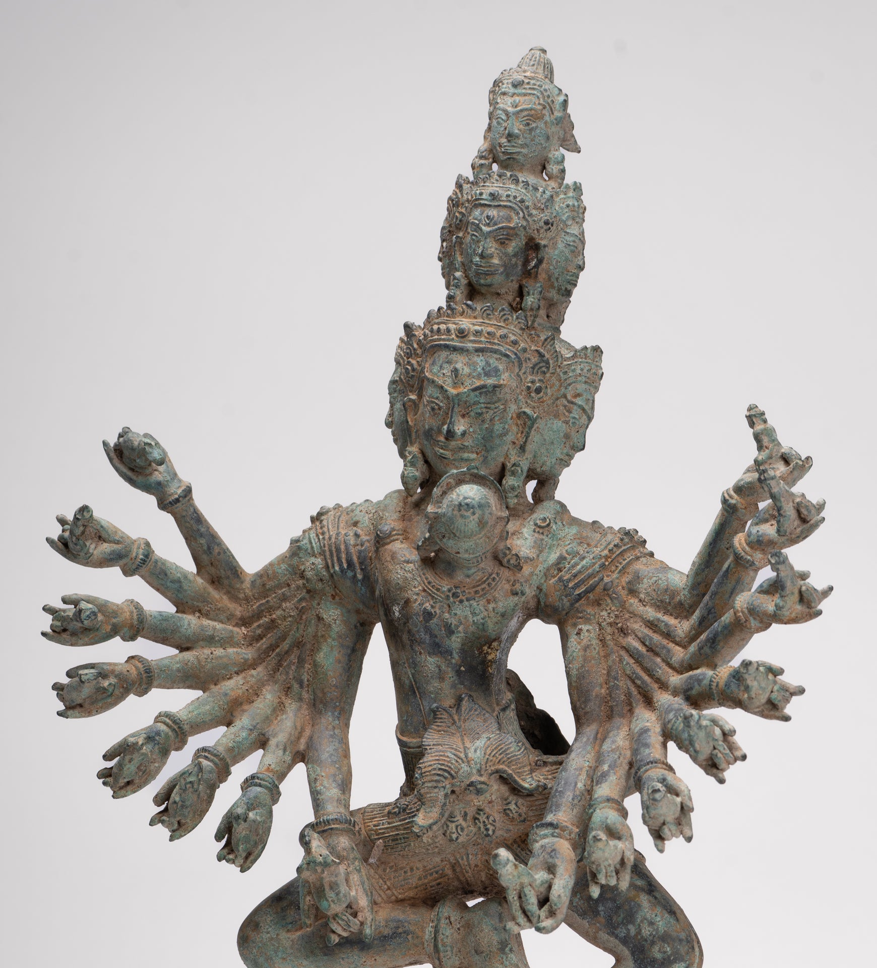Antique Khmer Style Standing Bronze Tantric Hevajra & Nairatmya Statue - 48cm/19" Tall