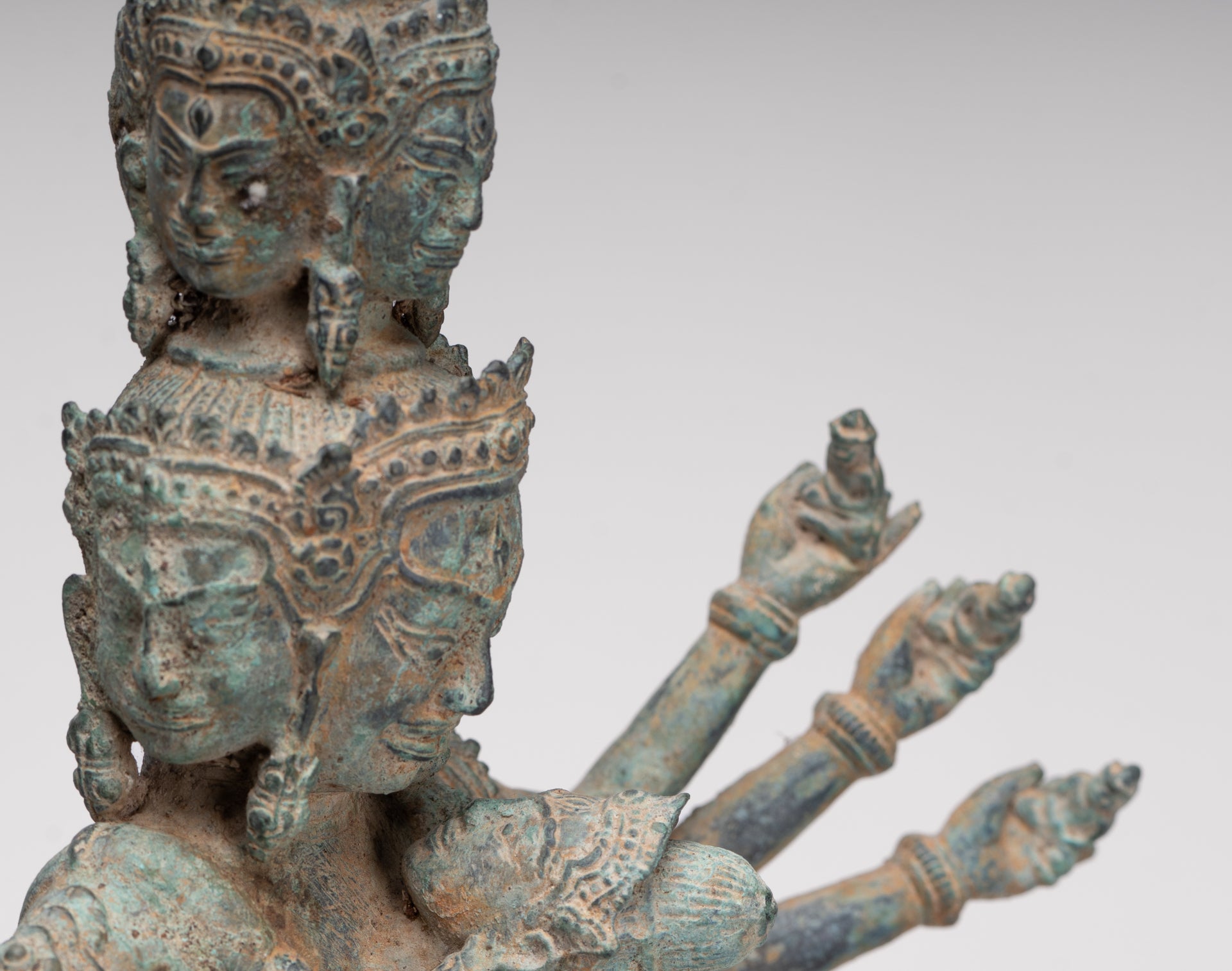 Antique Khmer Style Standing Bronze Tantric Hevajra & Nairatmya Statue - 48cm/19" Tall