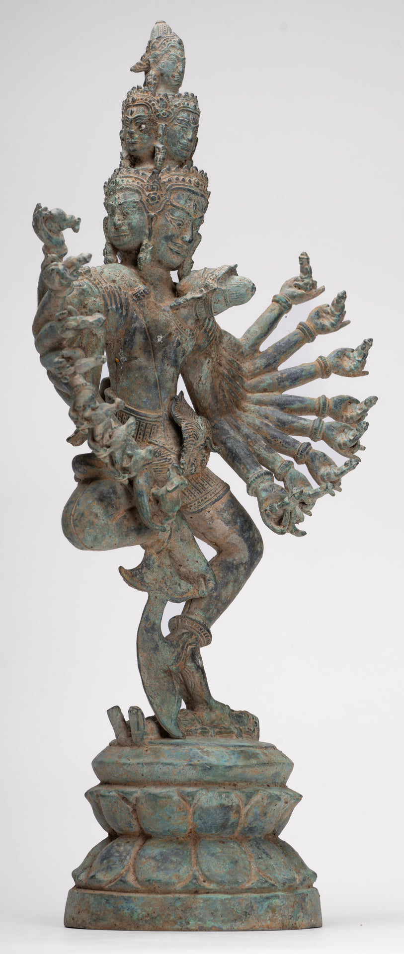 Antique Khmer Style Standing Bronze Tantric Hevajra & Nairatmya Statue - 48cm/19" Tall