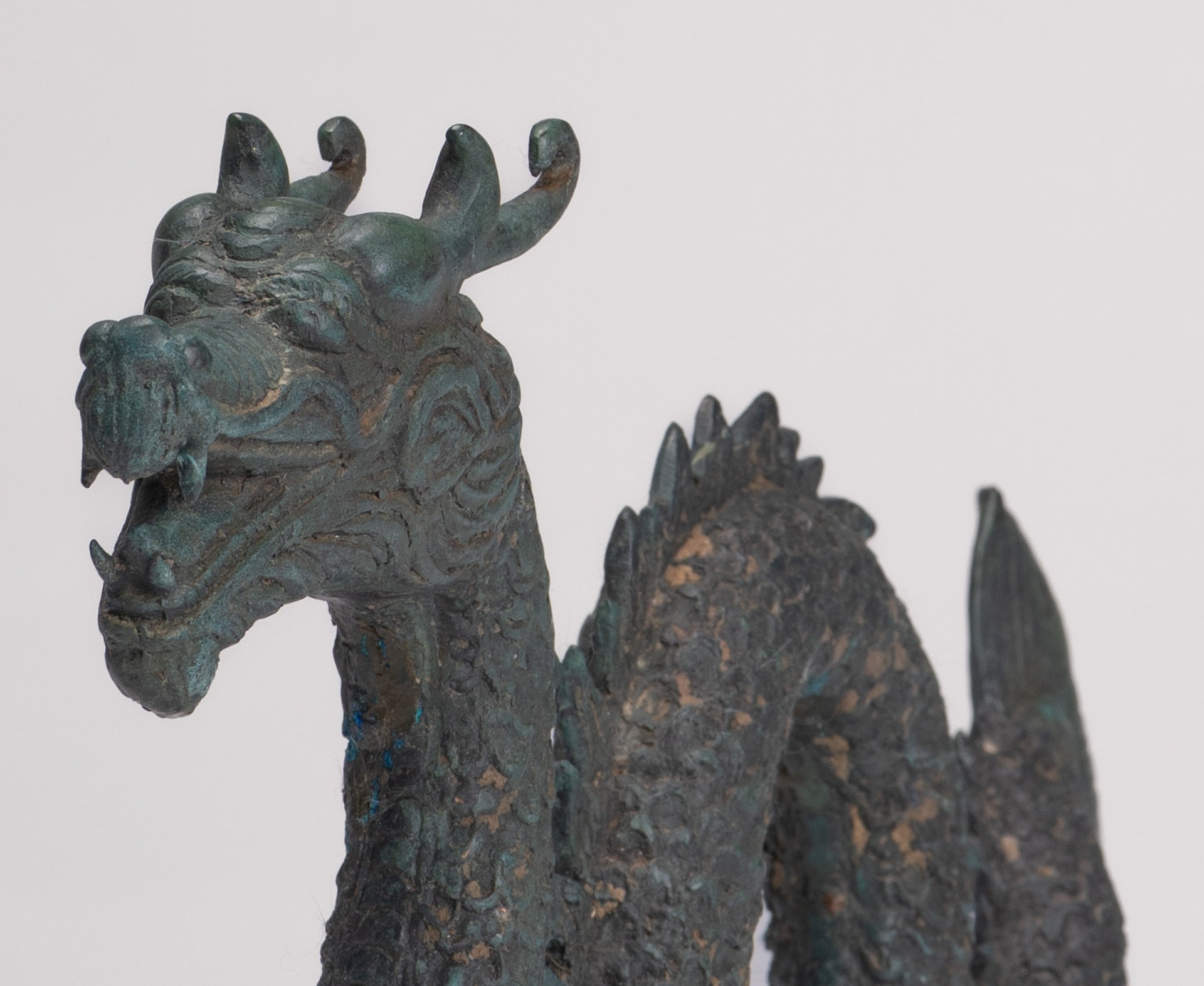 Antique Chinese Style Bronze Dragon Statue - 27cm/11"