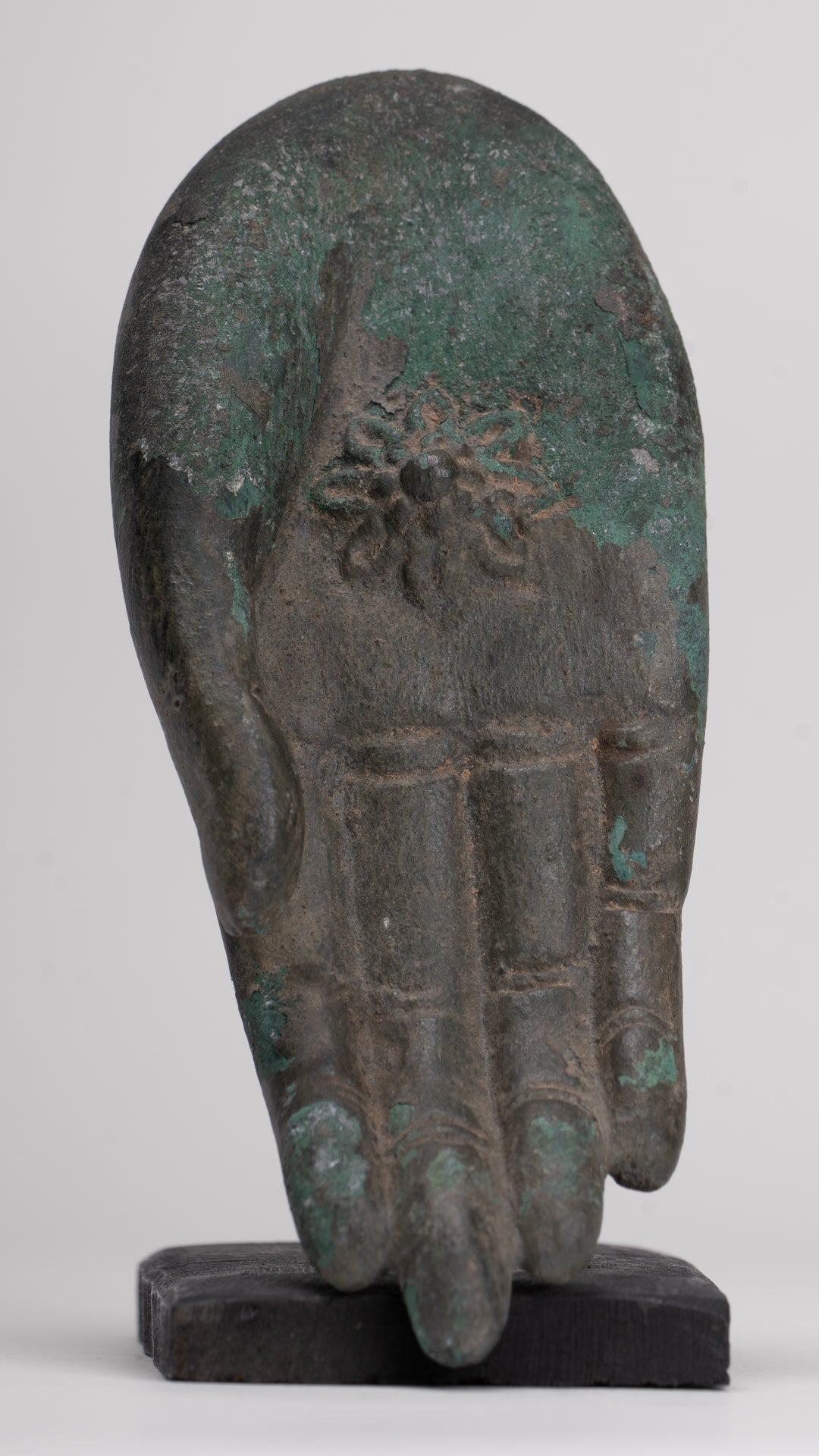 Mounted Antique Thai Style Southeast Asia Bronze Thai Protection Hand - 12.5cm/5"