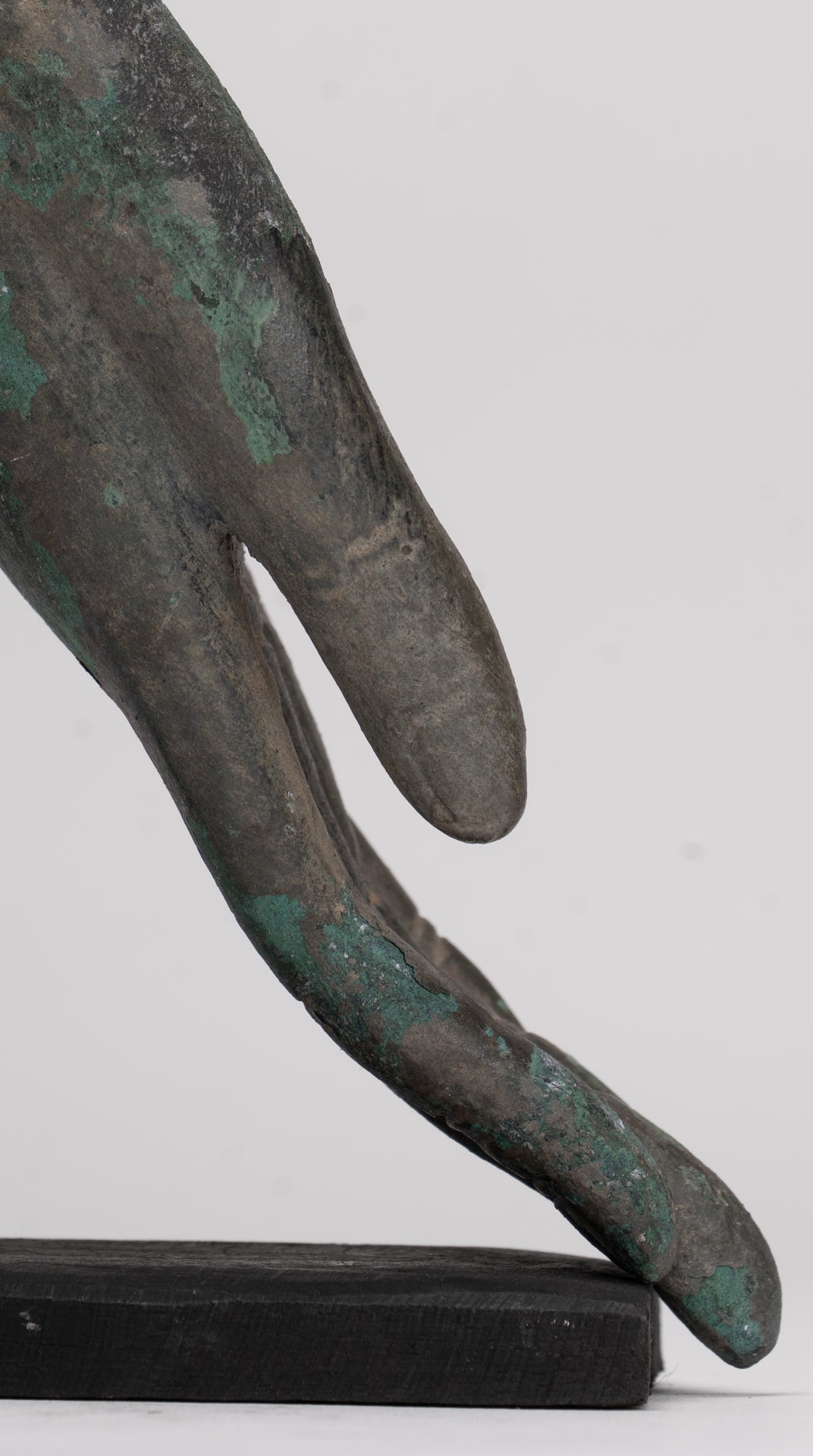 Mounted Antique Thai Style Southeast Asia Bronze Thai Protection Hand - 12.5cm/5"