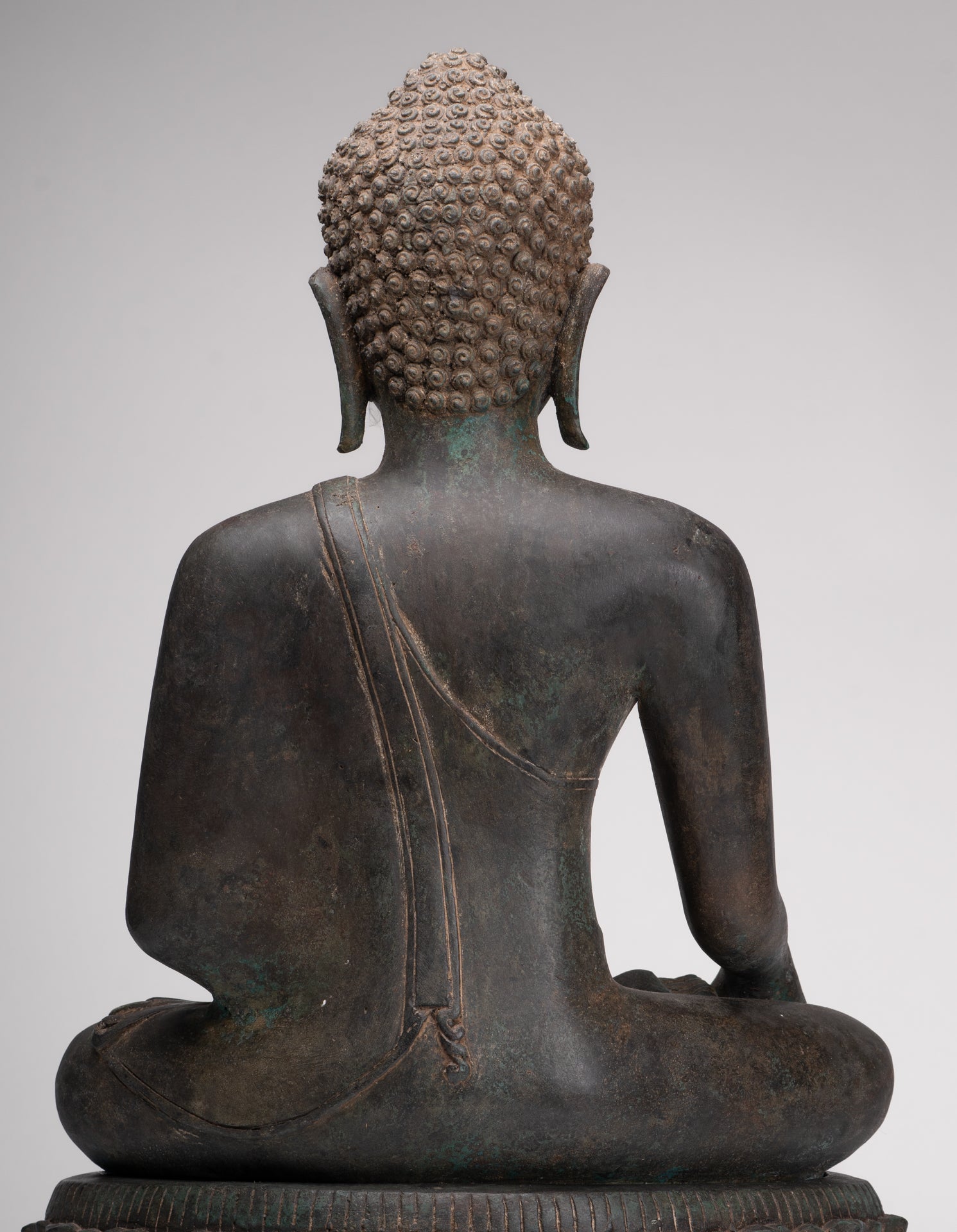 Buddha Statue - Antique Srivijaya Style Seated Enlightenment Buddha Statue - 63cm/25"