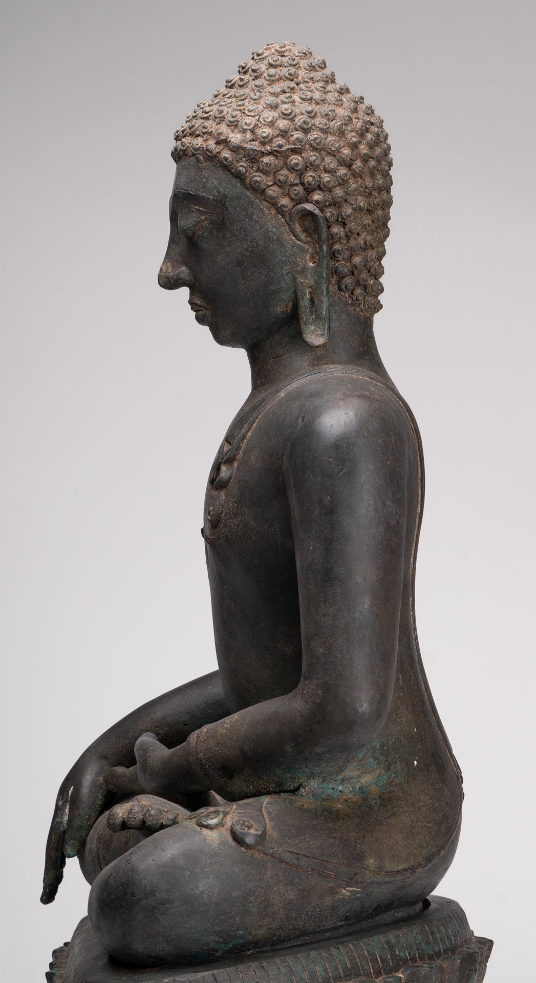 Buddha Statue - Antique Srivijaya Style Seated Enlightenment Buddha Statue - 63cm/25"