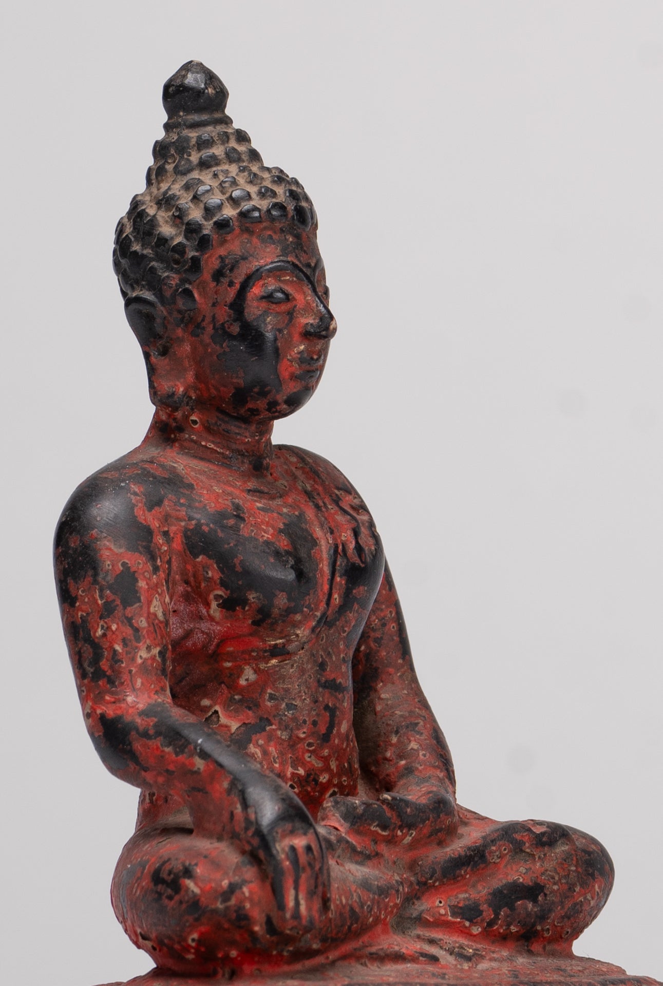 Buddha Statue - Antique Thai Style Bronze Chiang Saen Enlightenment Buddha Statue - 13cm/5"