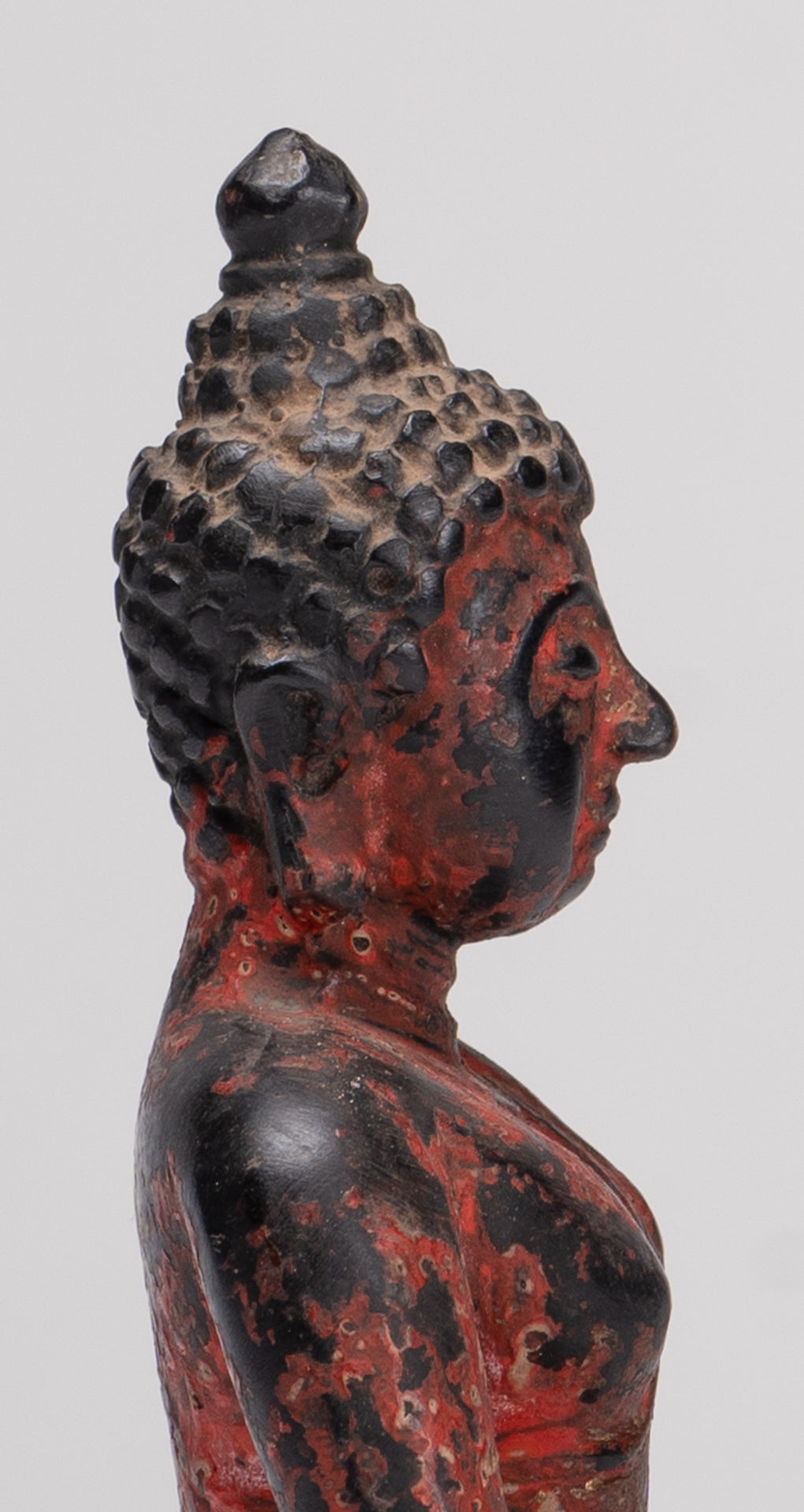 Buddha Statue - Antique Thai Style Bronze Chiang Saen Enlightenment Buddha Statue - 13cm/5"