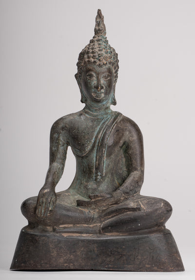 Buddha Statue - Antique Sukhothai Style Thai Enlightenment Buddha Statue - 19.5cm/8"