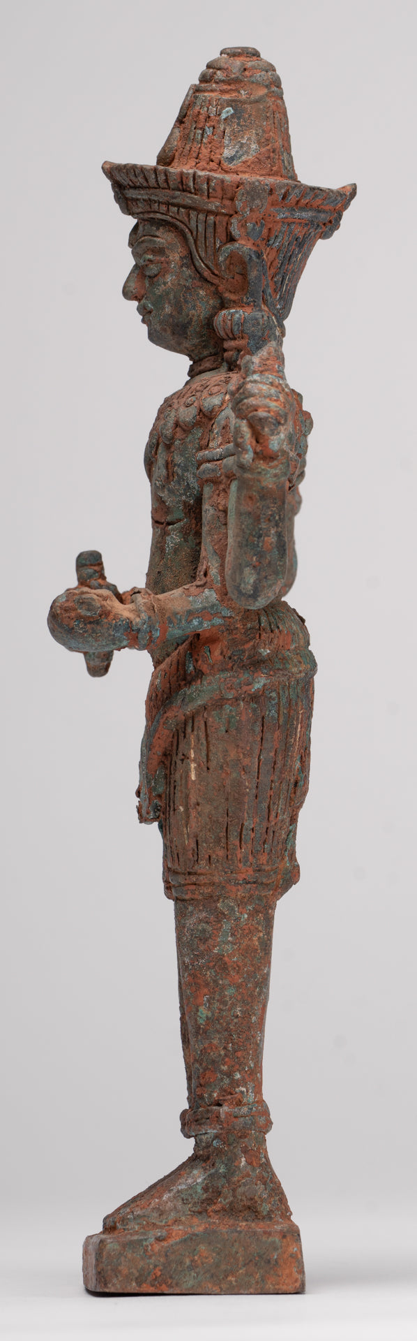 Antique Lopburi Style Thai Bronze Vishnu Statue - 22cm/9"
