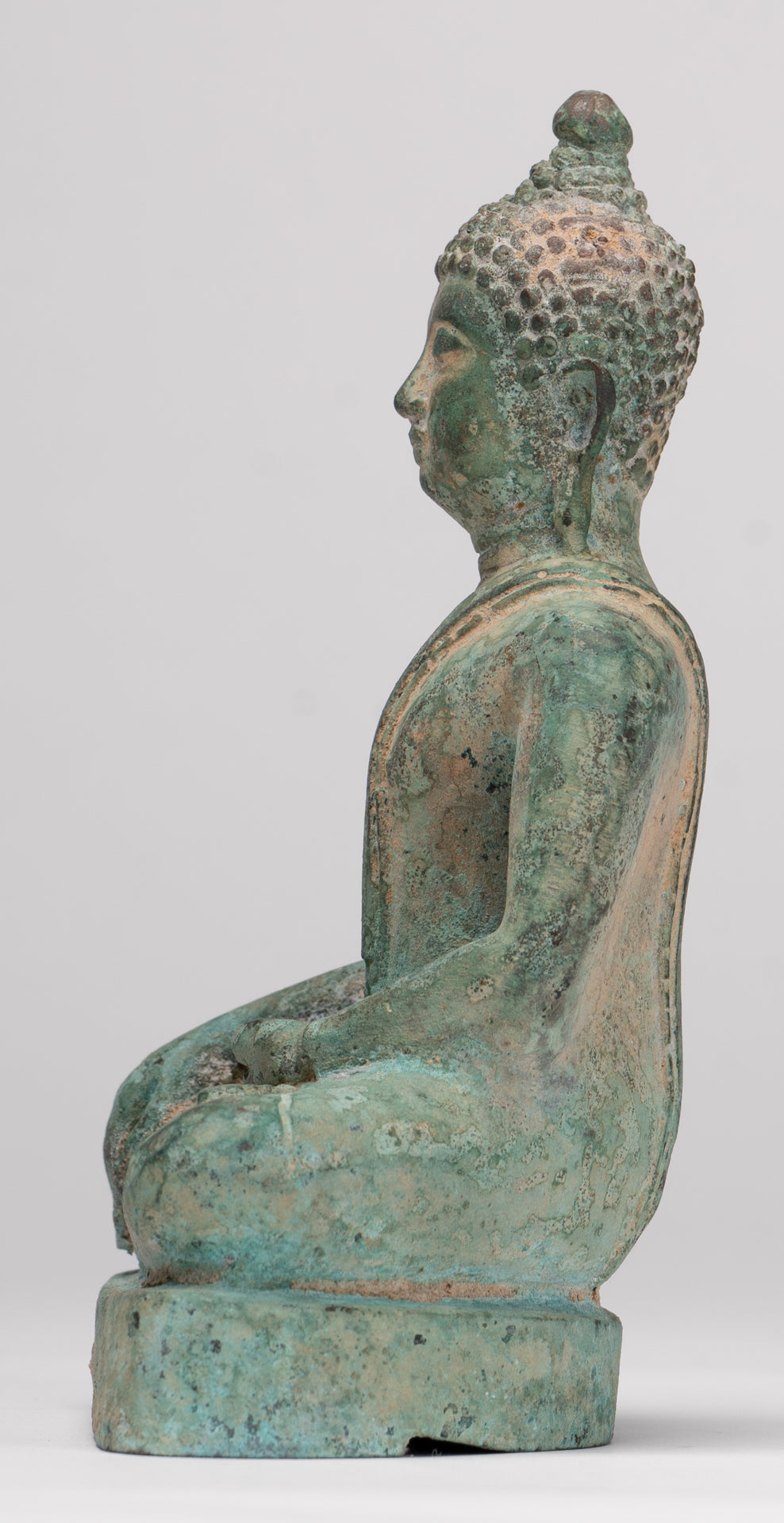 Buddha Statue - Antique Thai Style Bronze Chiang Saen Enlightenment Buddha Statue - 15.5cm/6"