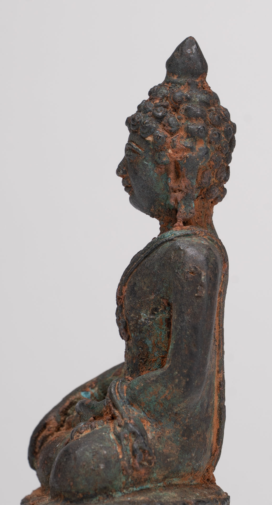 Buddha-Statue – Antik-Thai-Stil Bronze Chiang Saen Erleuchtungs-Buddha-Statue – 11,5 cm/5 Zoll