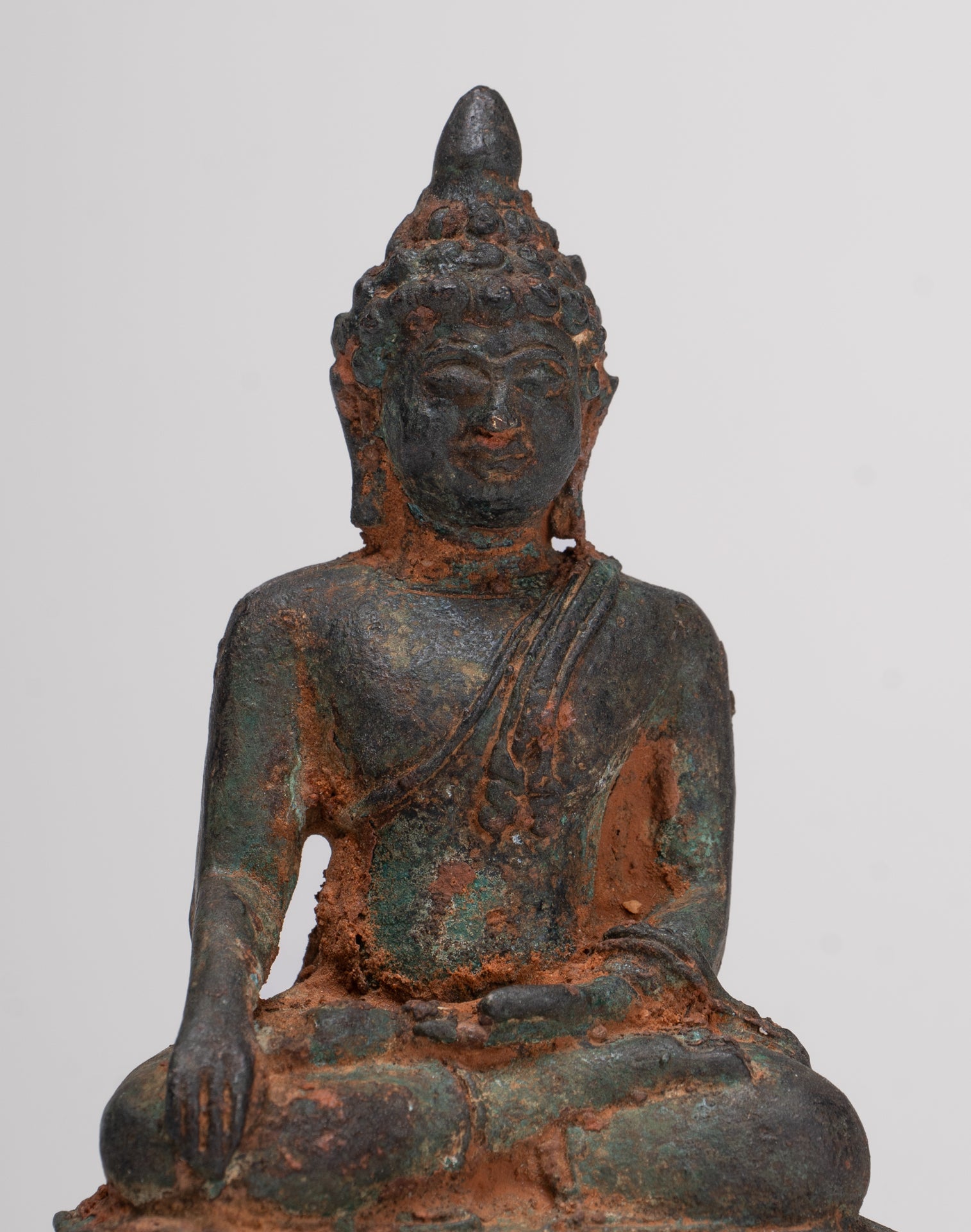 Buddha-Statue – Antik-Thai-Stil Bronze Chiang Saen Erleuchtungs-Buddha-Statue – 11,5 cm/5 Zoll