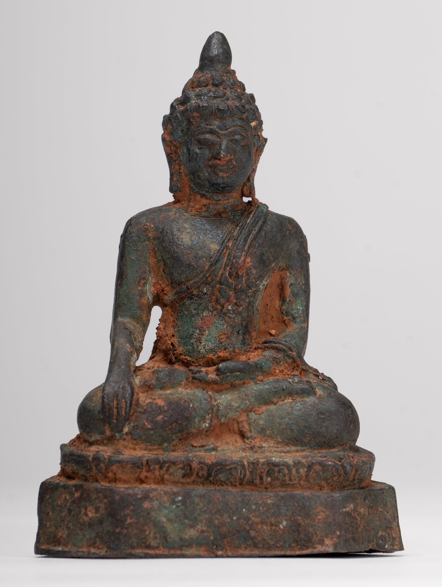 Buddha-Statue – Antik-Thai-Stil Bronze Chiang Saen Erleuchtungs-Buddha-Statue – 11,5 cm/5 Zoll