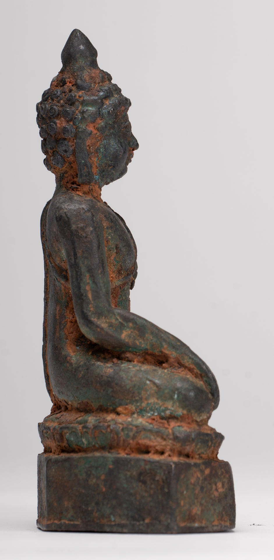 Buddha-Statue – Antik-Thai-Stil Bronze Chiang Saen Erleuchtungs-Buddha-Statue – 11,5 cm/5 Zoll