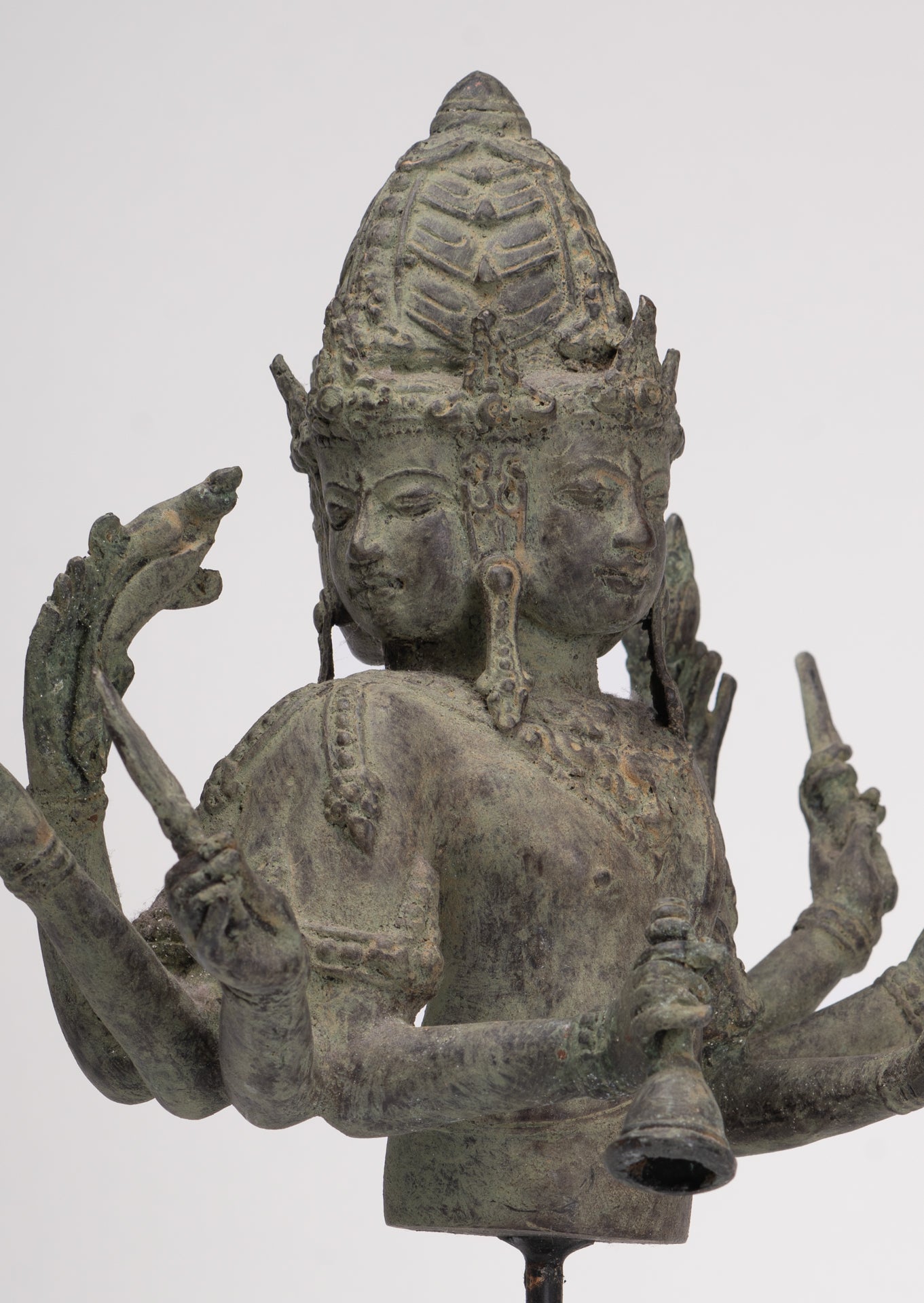 Brahma Statue - Antique Indonesian Style Bronze Brahma - Hindu God Creation - 36cm/14"
