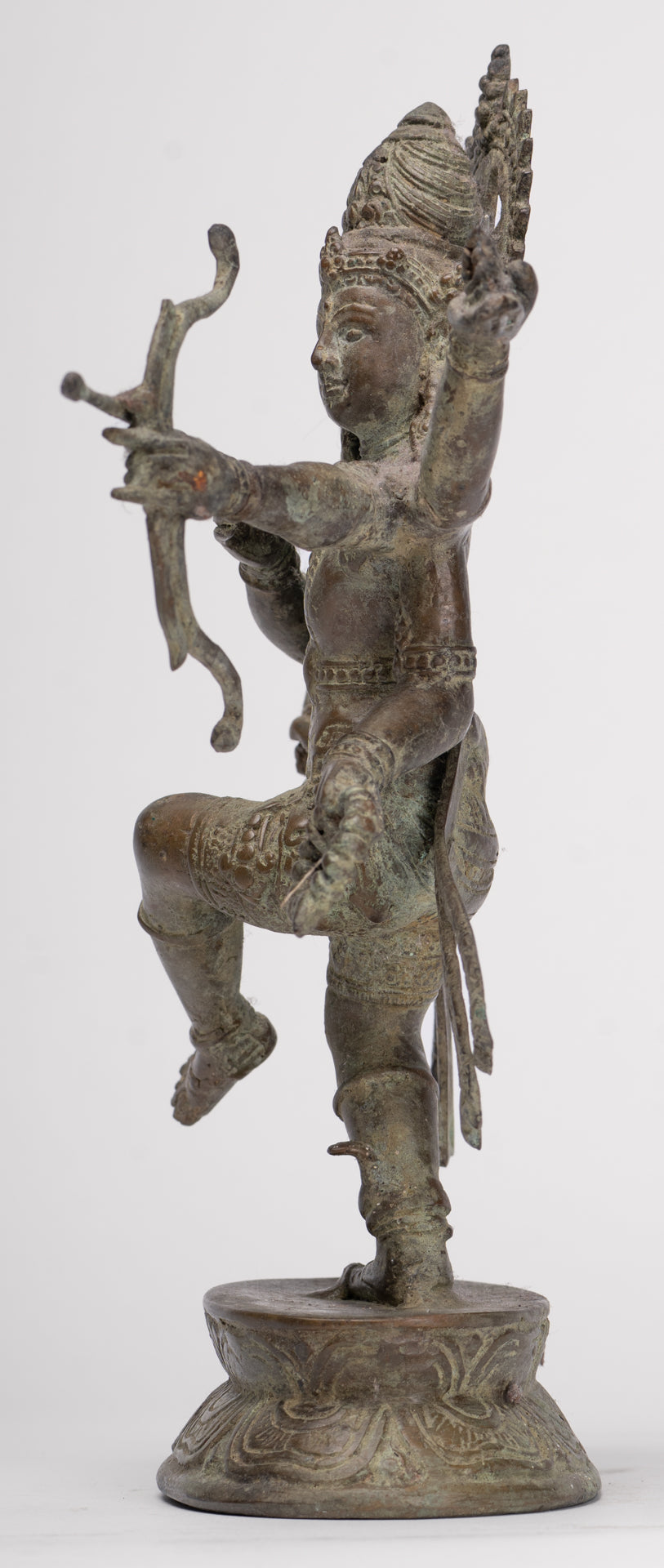 Rama Statue - Antique Majapahit Style Bronze Javanese Rama - Avatar of Vishnu - 24cm/10"