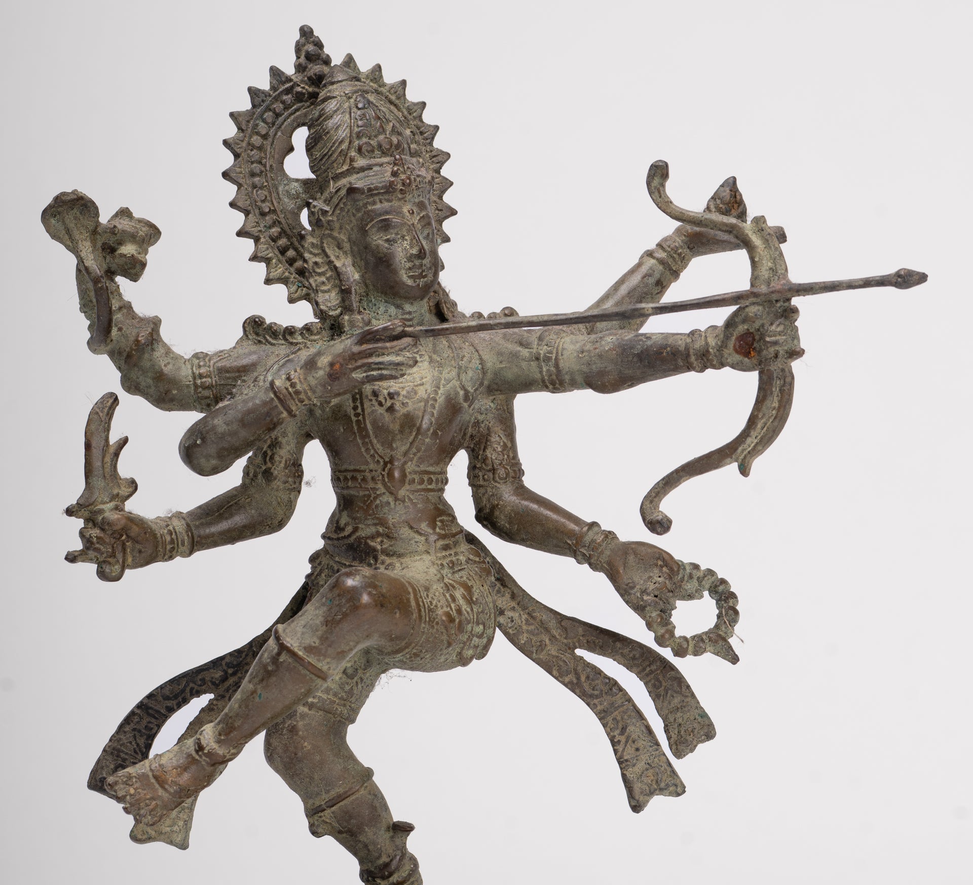 Rama Statue - Antique Majapahit Style Bronze Javanese Rama - Avatar of Vishnu - 24cm/10"