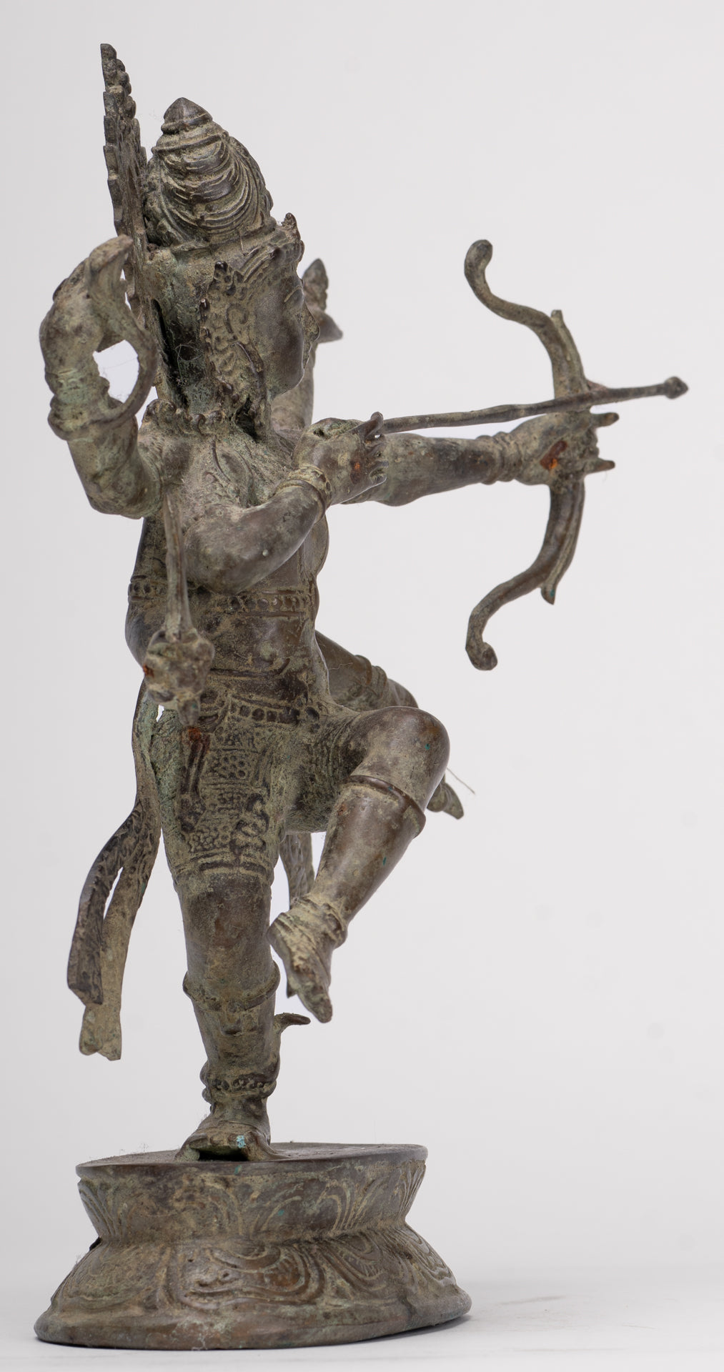Rama Statue - Antique Majapahit Style Bronze Javanese Rama - Avatar of Vishnu - 24cm/10"