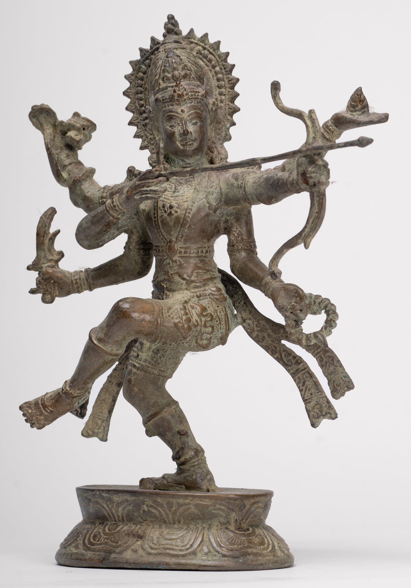 Rama Statue - Antique Majapahit Style Bronze Javanese Rama - Avatar of Vishnu - 24cm/10"