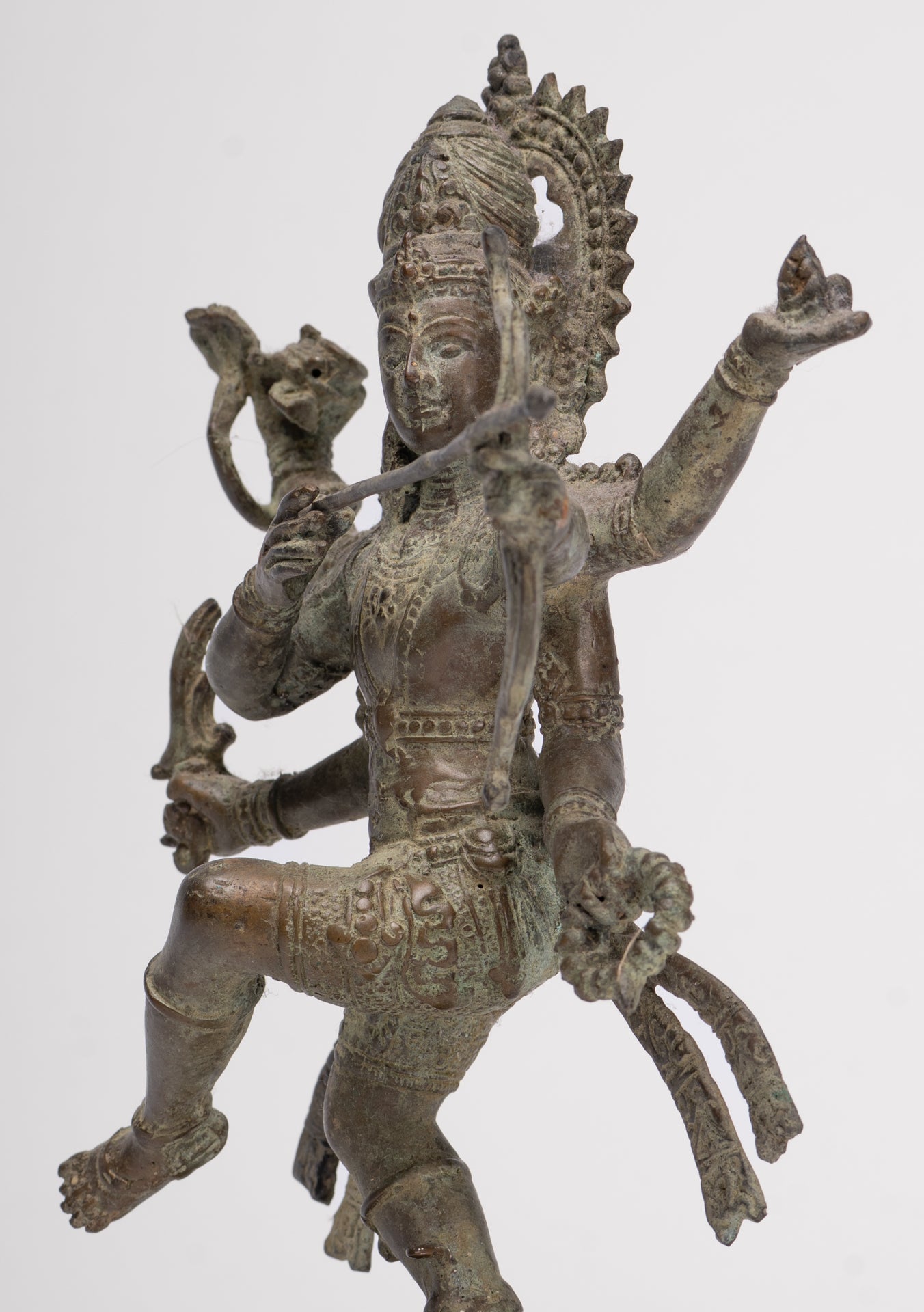 Rama Statue - Antique Majapahit Style Bronze Javanese Rama - Avatar of Vishnu - 24cm/10"