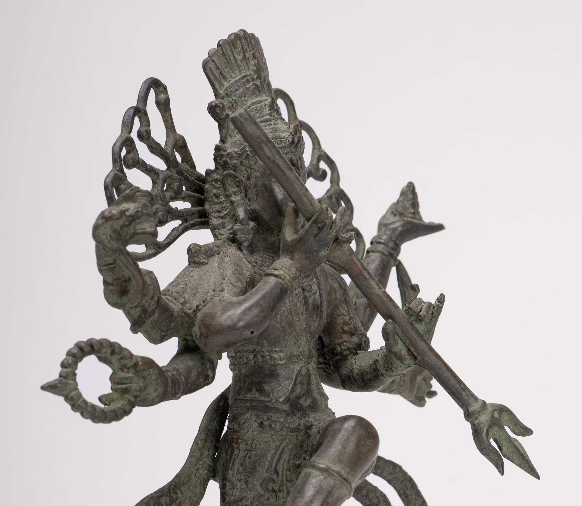 Antique Javanese Style Bronze Dancing Shiva statue as Lord Nataraja - 26cm(10") Tall