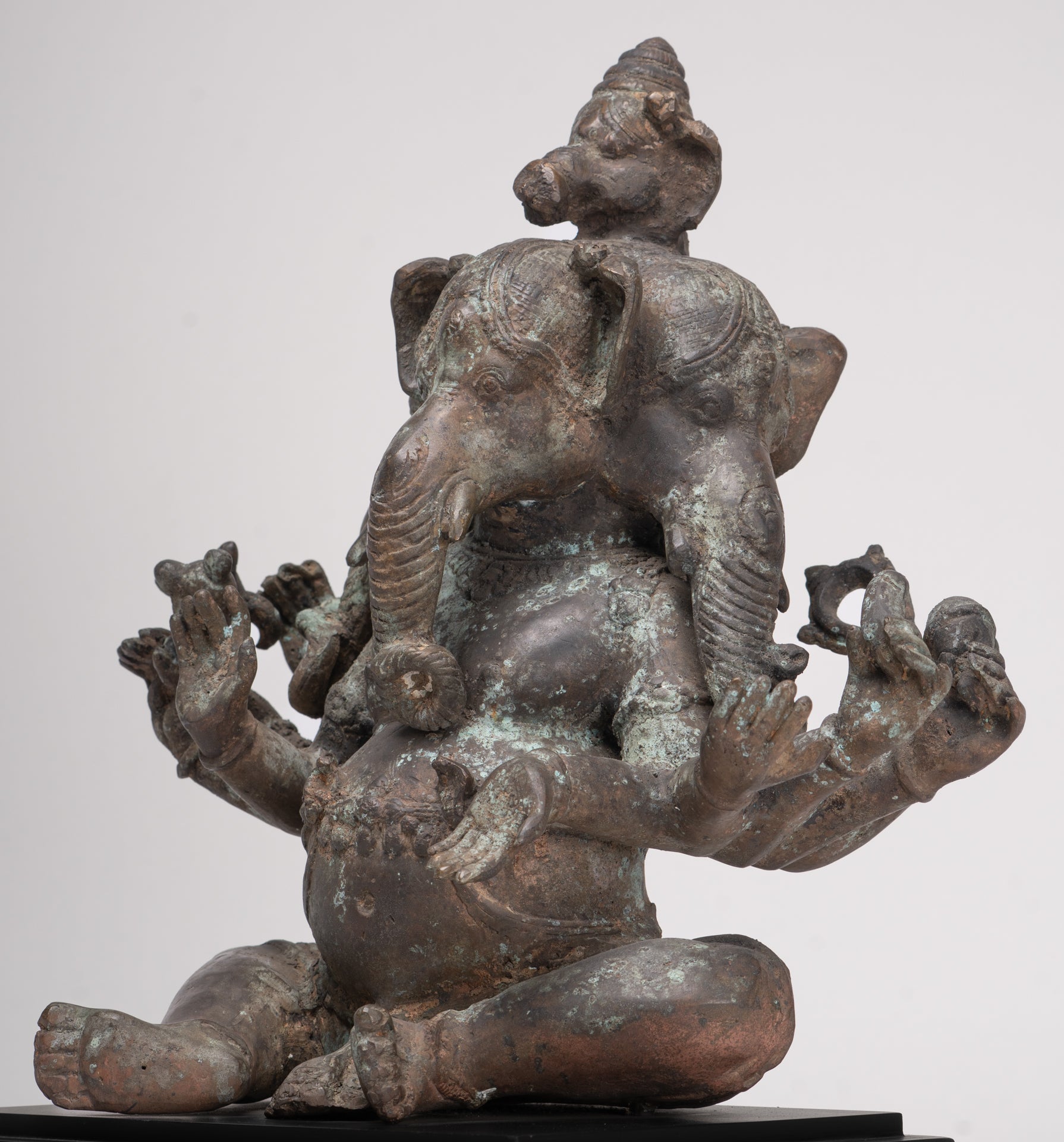 Ganesh - Antique Indonesian Style Bronze Heramba Ganesha Statue - 34cm/14"