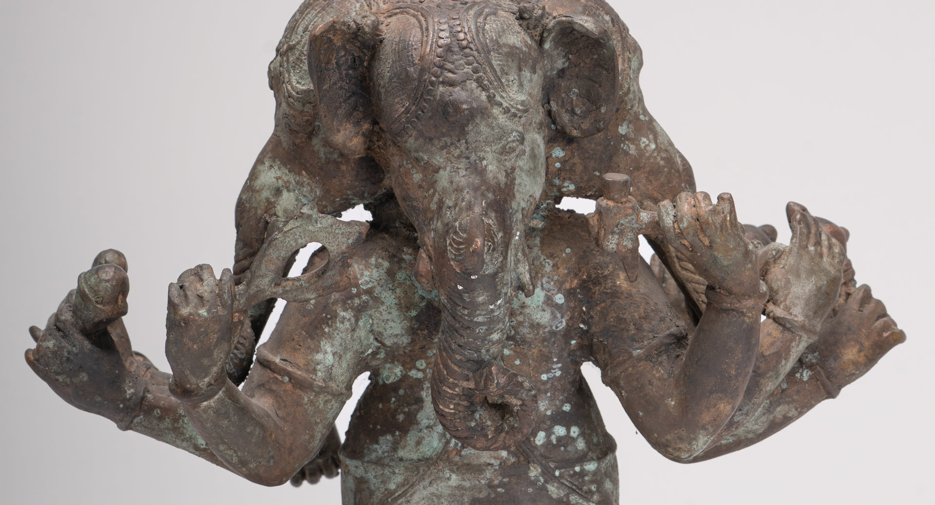 Ganesh - Antique Indonesian Style Bronze Heramba Ganesha Statue - 34cm/14"