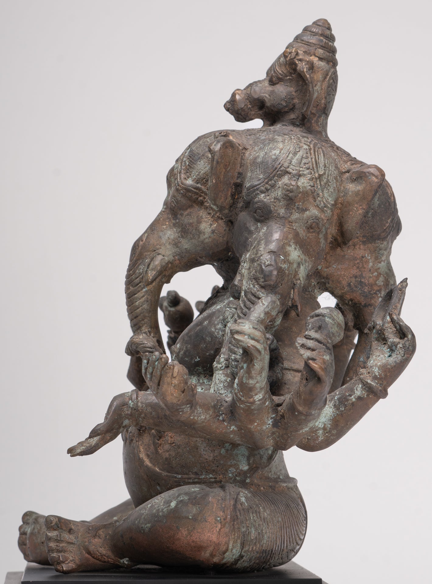 Ganesh - Antique Indonesian Style Bronze Heramba Ganesha Statue - 34cm/14"