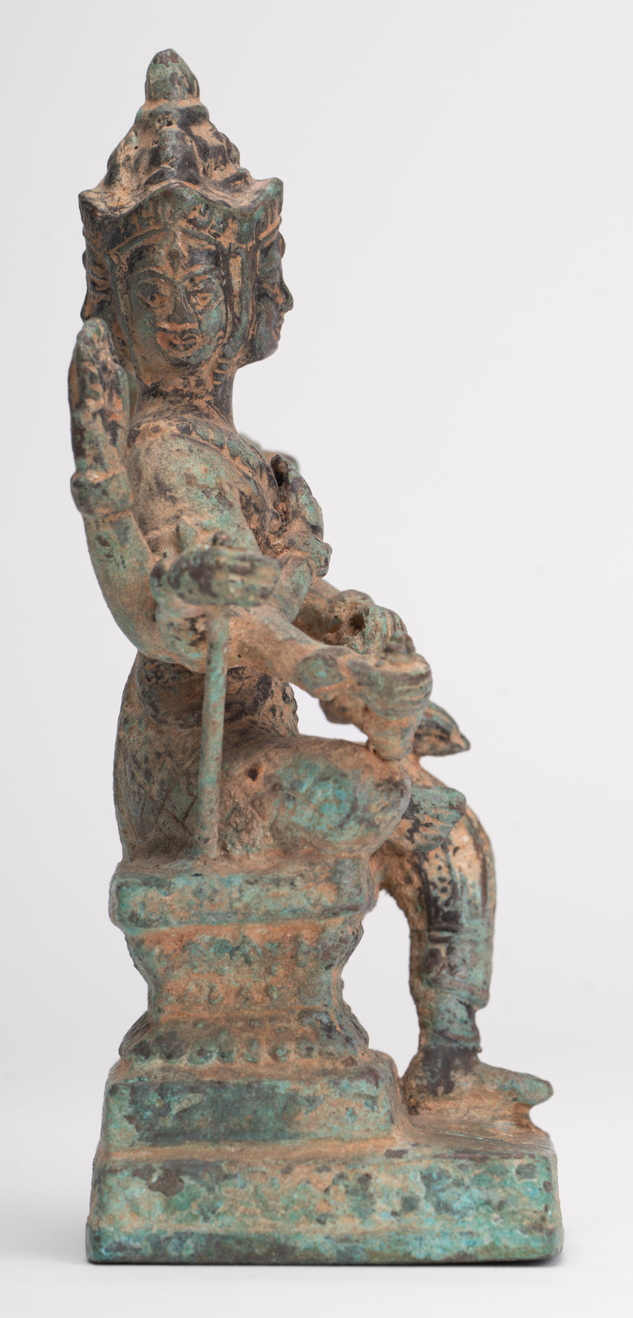 Brahma Statue - Antique Khmer Style Bronze Brahma - Hindu God Creation - 15cm/6"