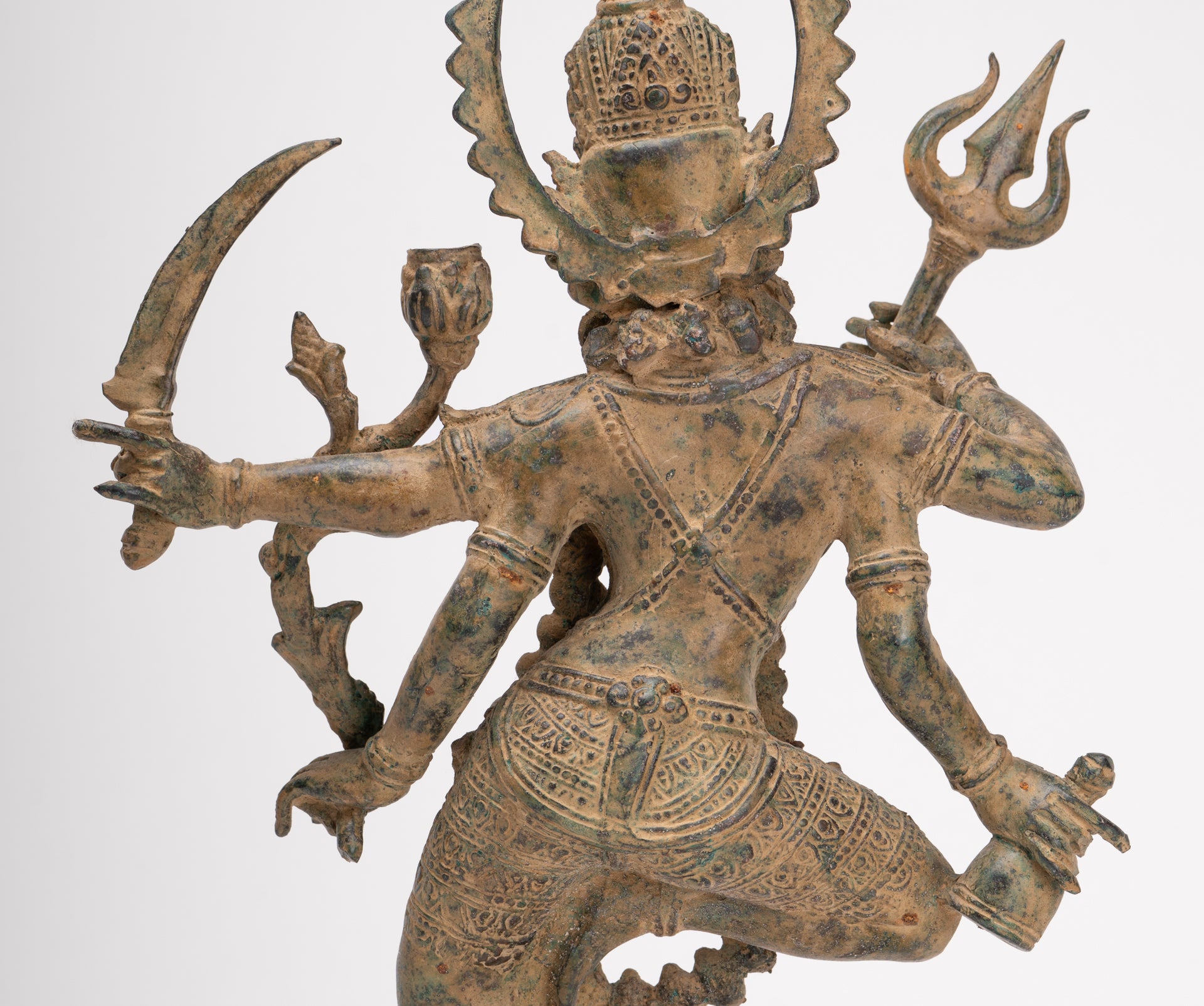 Kali Statue - Antique Java Style Majapahit Standing Bronze Kali or Mahakali Statue - 44cm/18"
