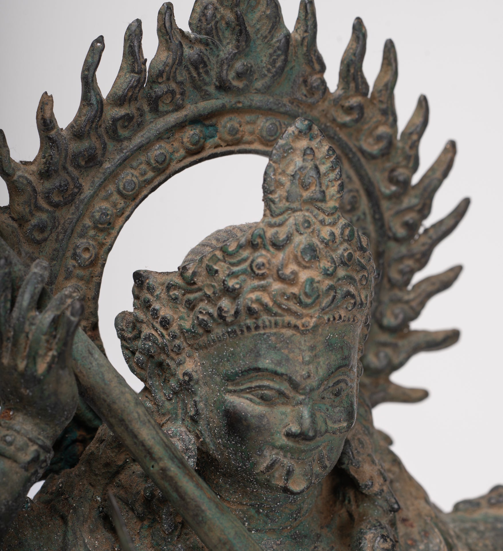 Kali Statue - Antique Java Style Majapahit Standing Bronze Kali or Mahakali Statue - 43cm/17"