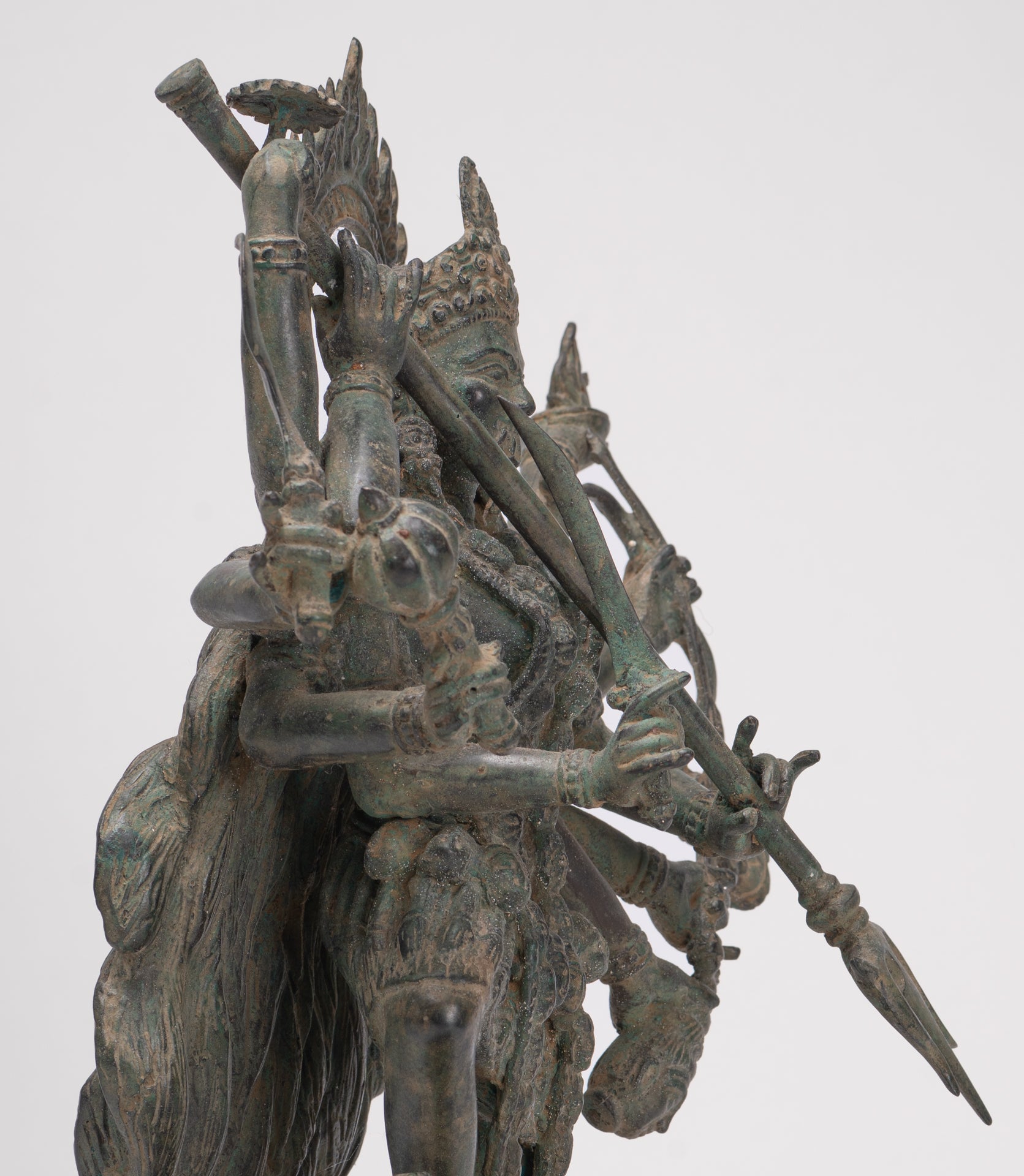 Kali Statue - Antique Java Style Majapahit Standing Bronze Kali or Mahakali Statue - 43cm/17"