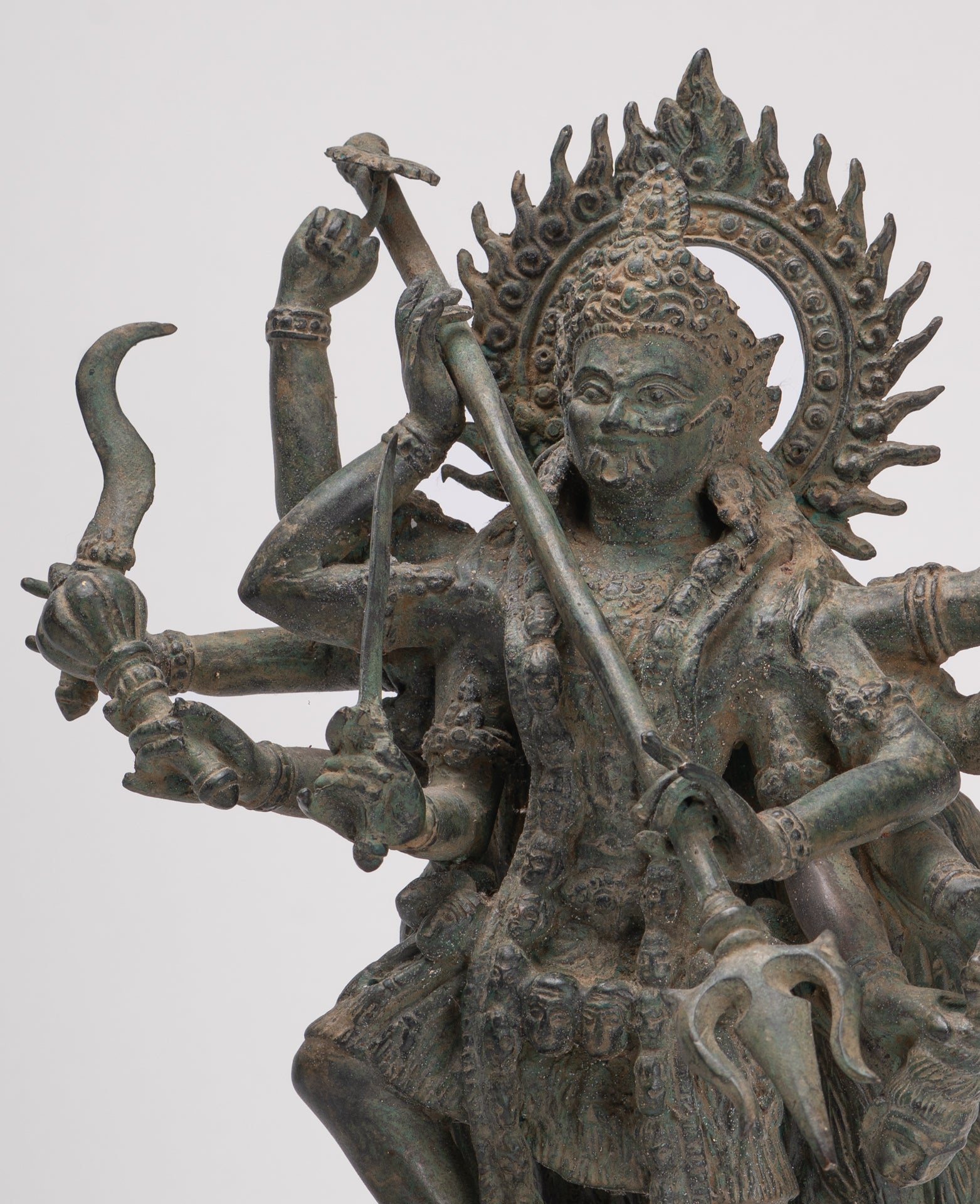 Kali Statue - Antique Java Style Majapahit Standing Bronze Kali or Mahakali Statue - 43cm/17"