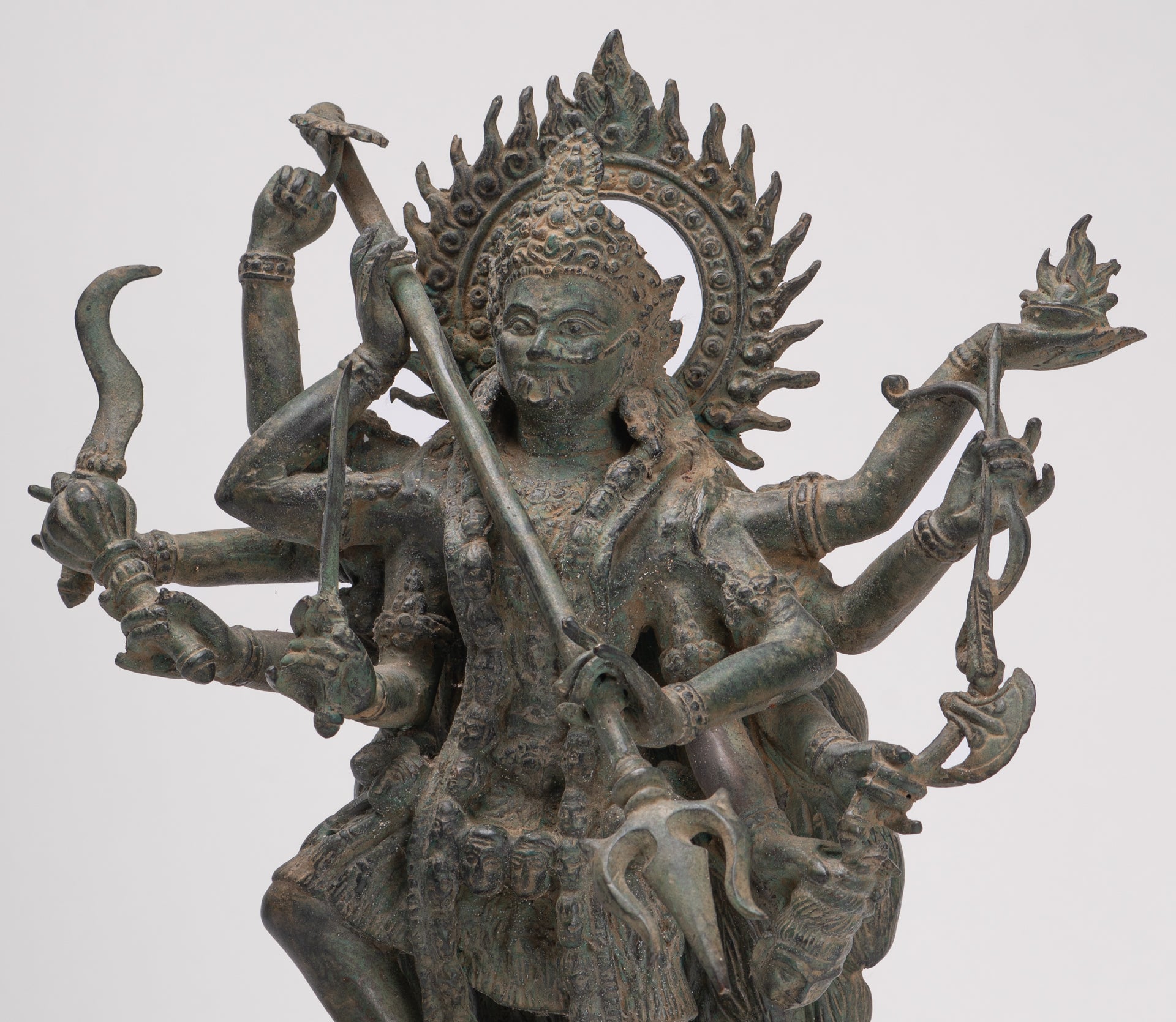 Kali Statue - Antique Java Style Majapahit Standing Bronze Kali or Mahakali Statue - 43cm/17"